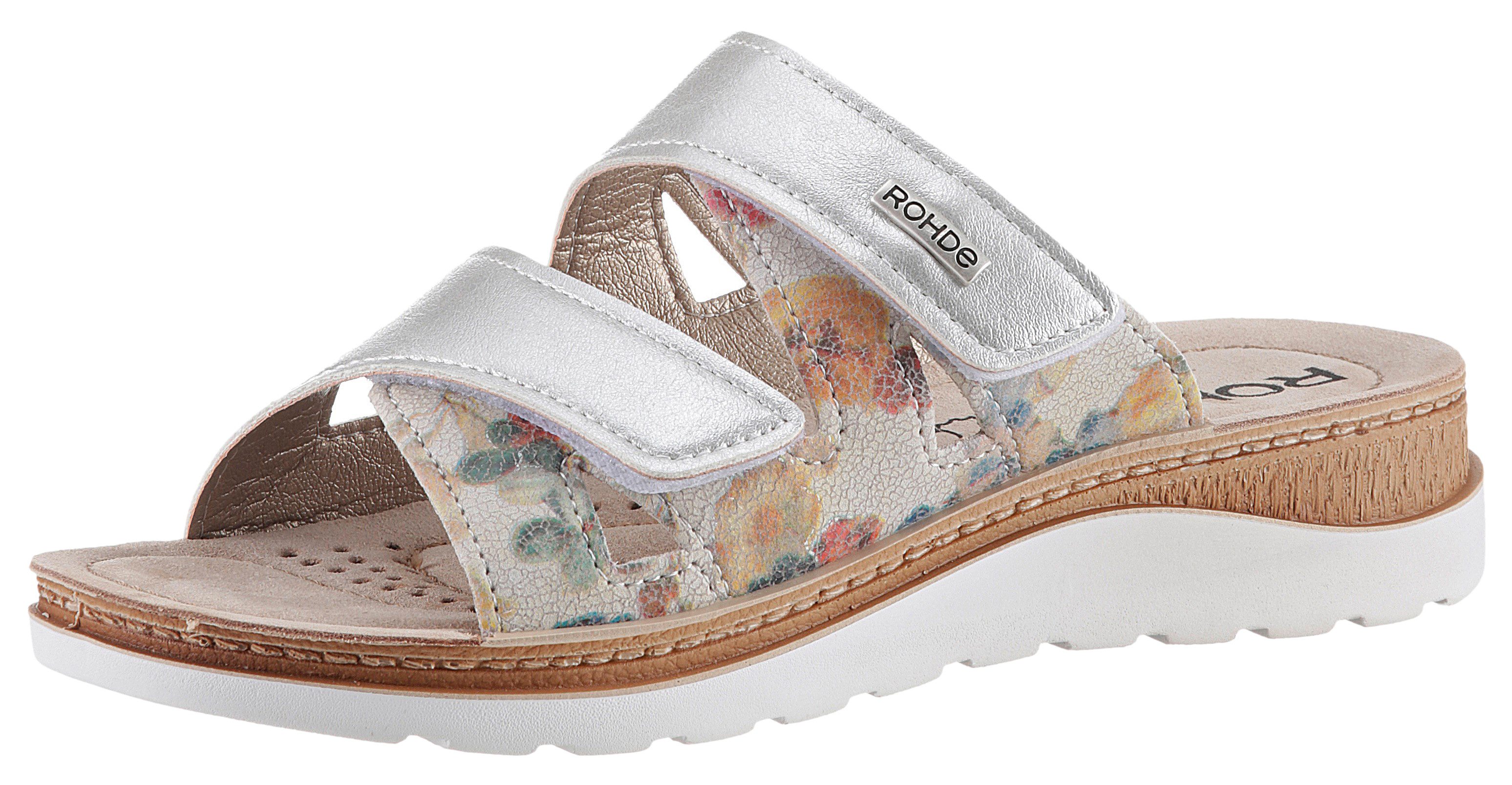 Rohde Slippers Baviera , sleehak, zomerschoen, pantoffels met logo-embleem