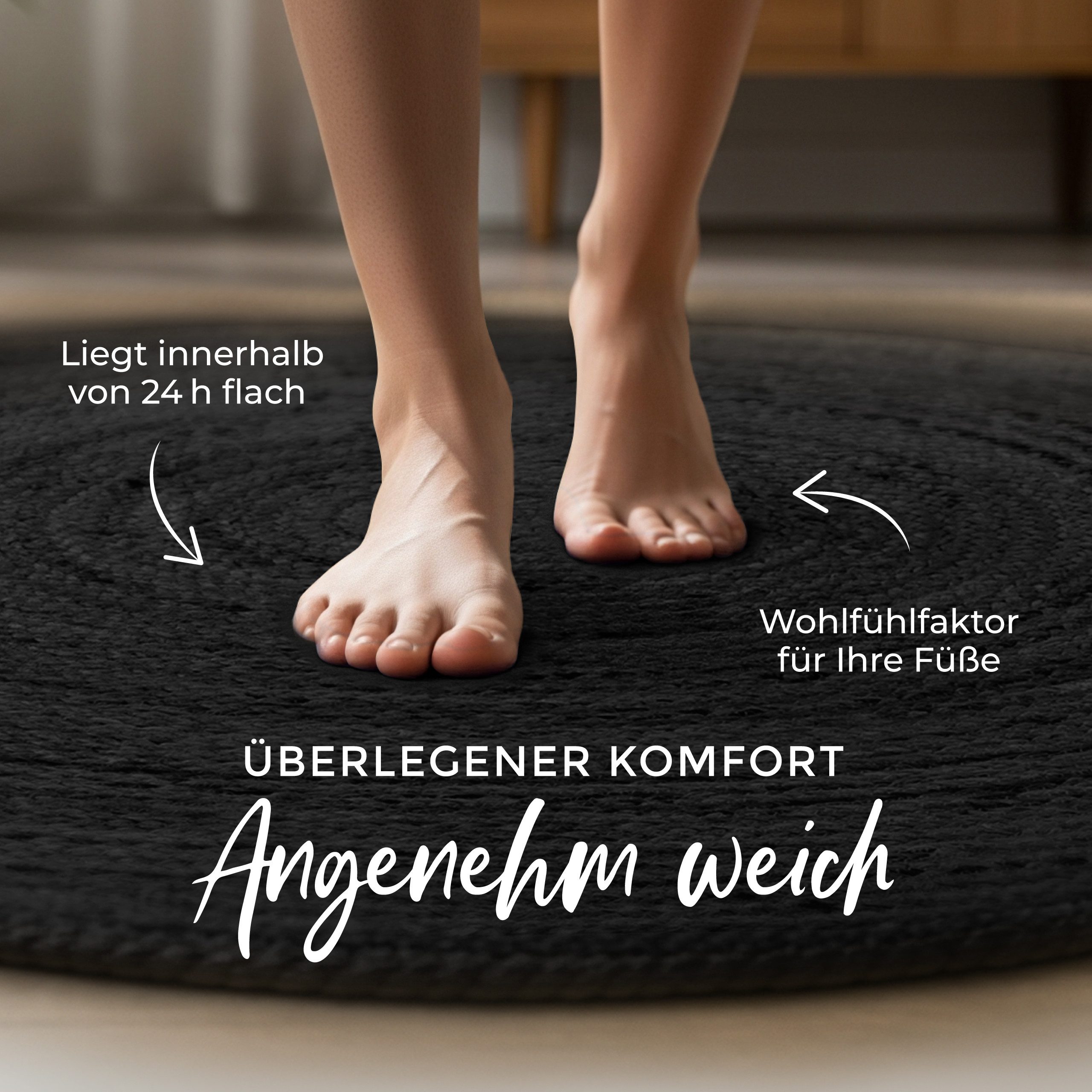 carpetfine Vloerkleed Nele jute-vloerkleed natuurmateriaal gevlochten tweezijdig te gebruiken kleed van 100% jute, in rond en ovaal, vele maten