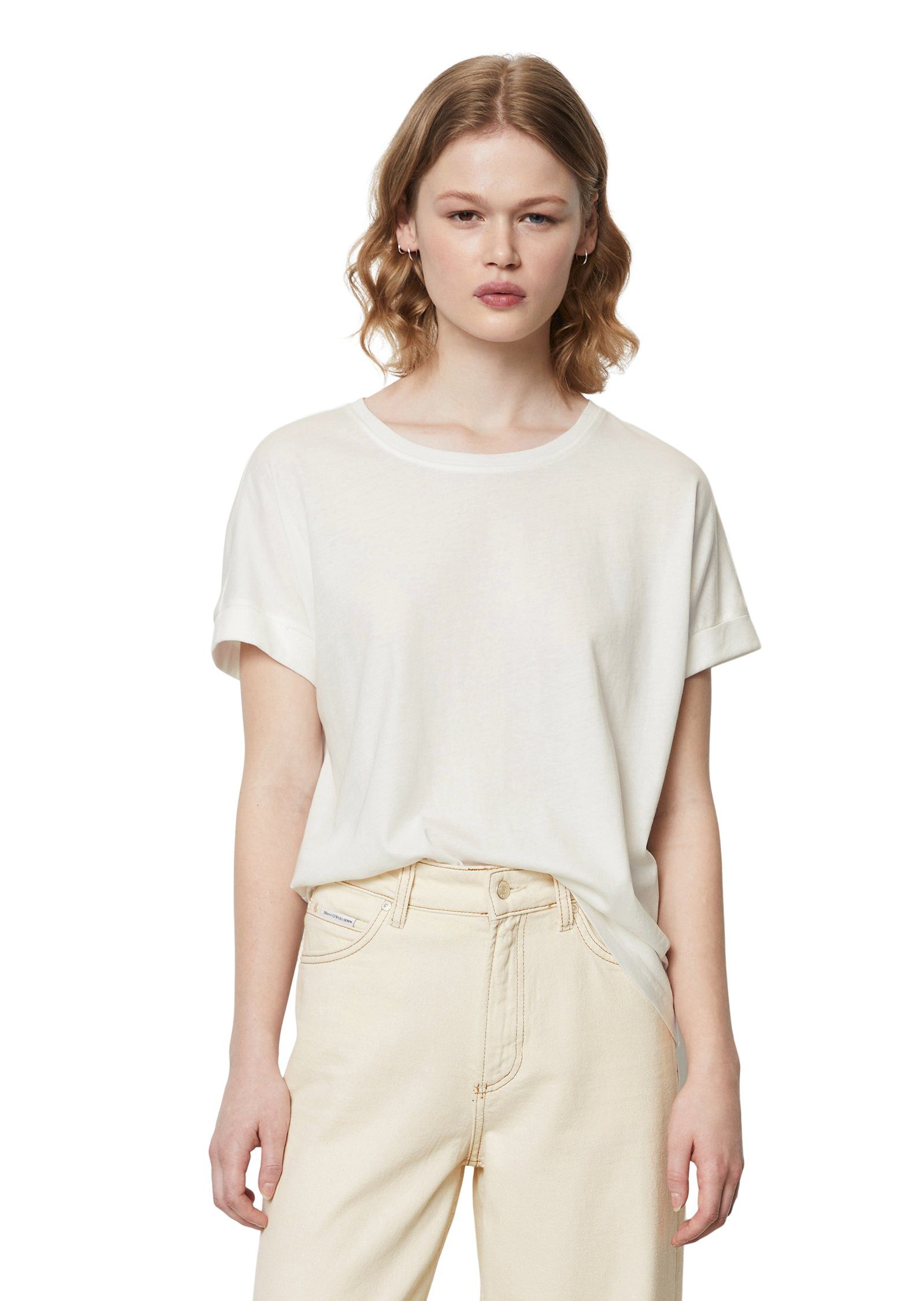 Marc O'Polo DENIM T-shirt met vaste mouwomslagen