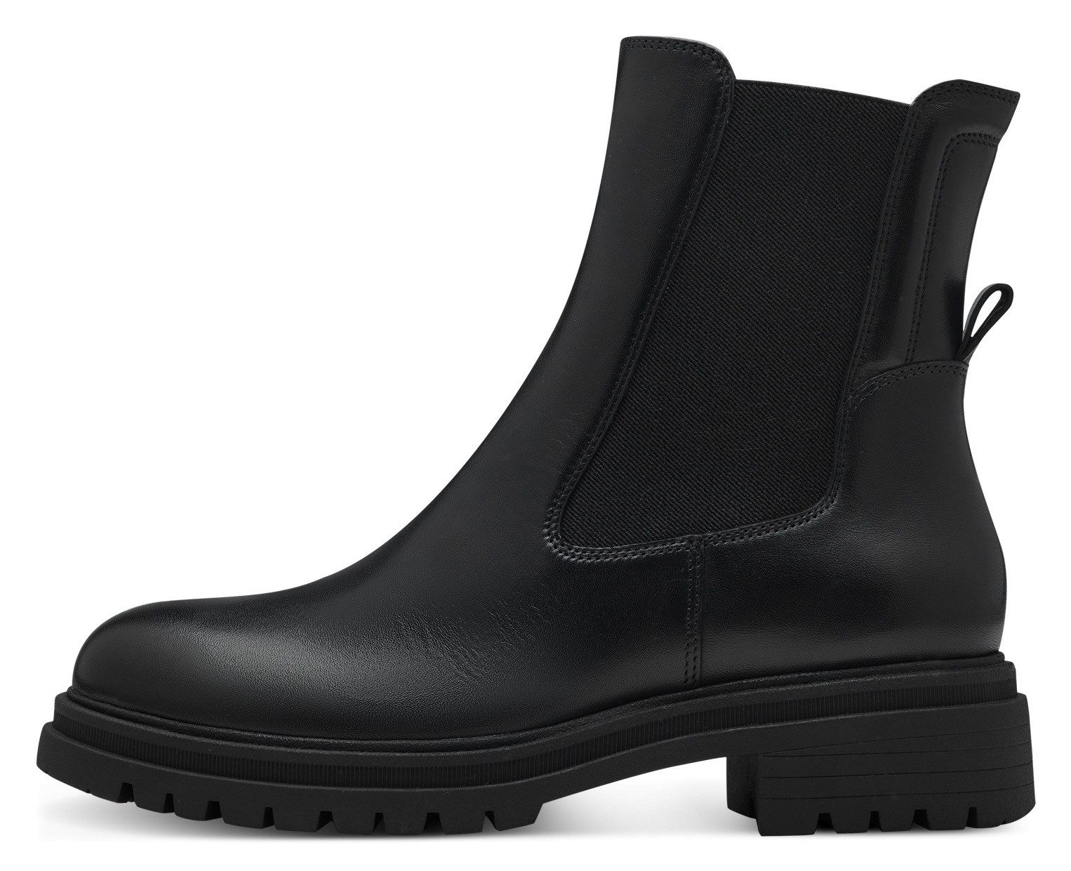 Tamaris Chelsea-boots blokhak, combat boots, enkellaars met stretch-inzet