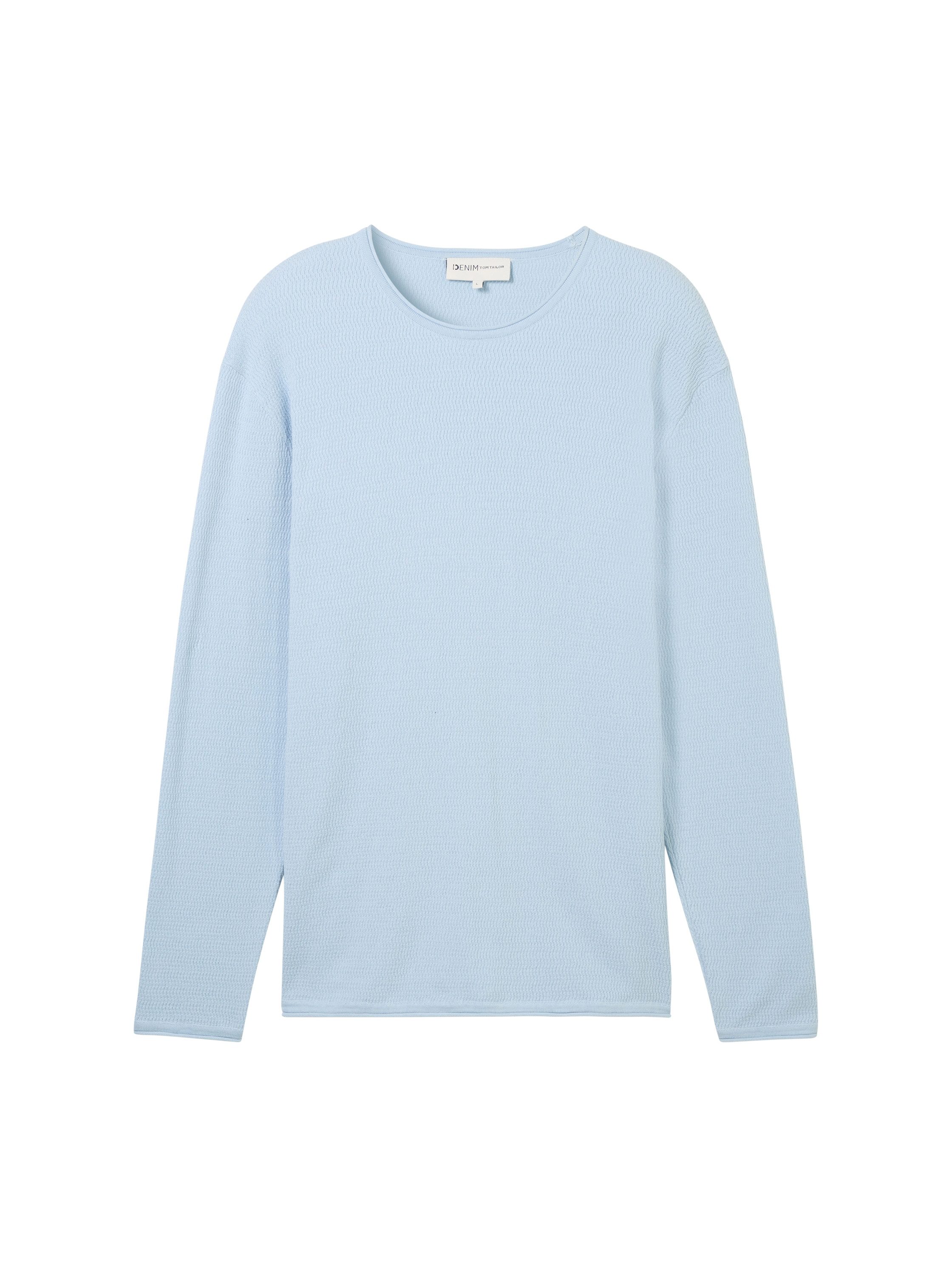 Tom Tailor Denim Trui met ronde hals met structuur