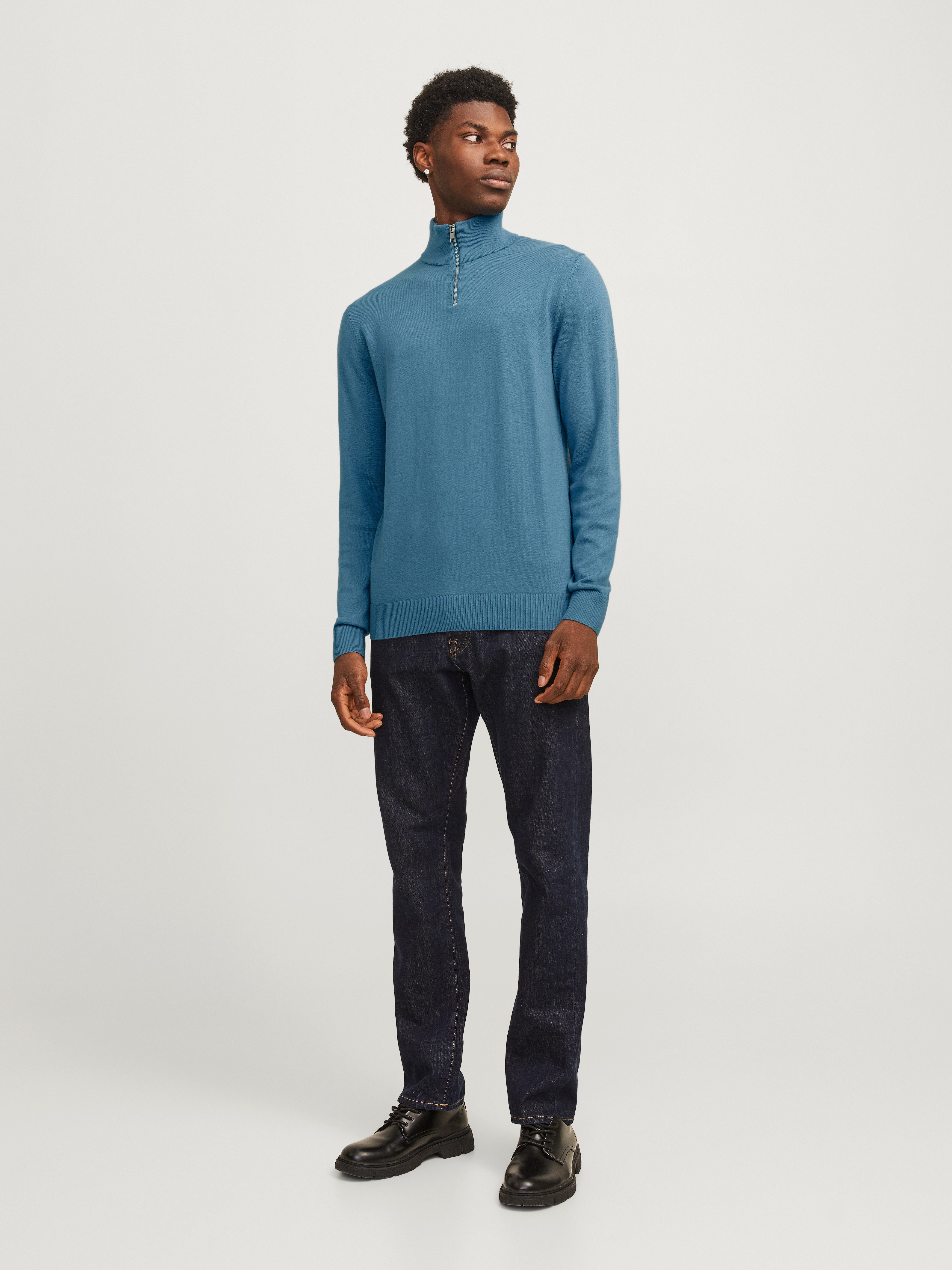 Jack & Jones Schipperstrui JJEEMIL KNIT HALF ZIP NOOS