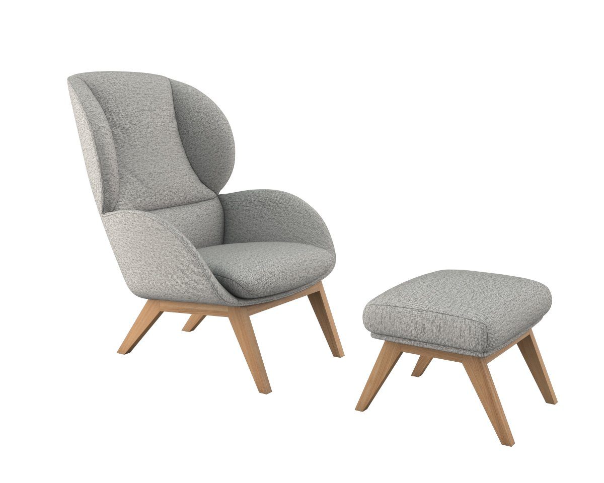 FLEXLUX Oorfauteuil Adria Stijl & comfort, organische vorm, eikenhouten voet