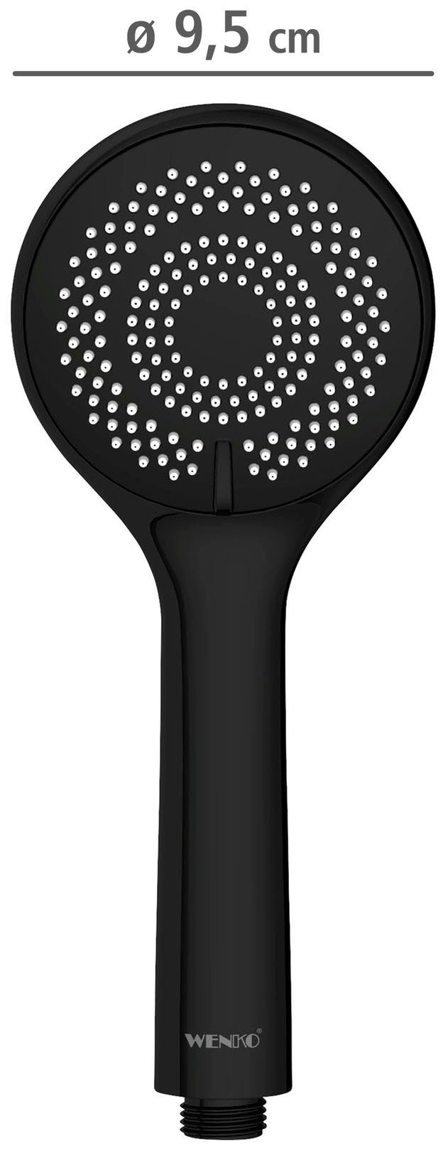 WENKO Handsproeier Watersaving Mat zwart, Ø 9,5 cm (1-delig)
