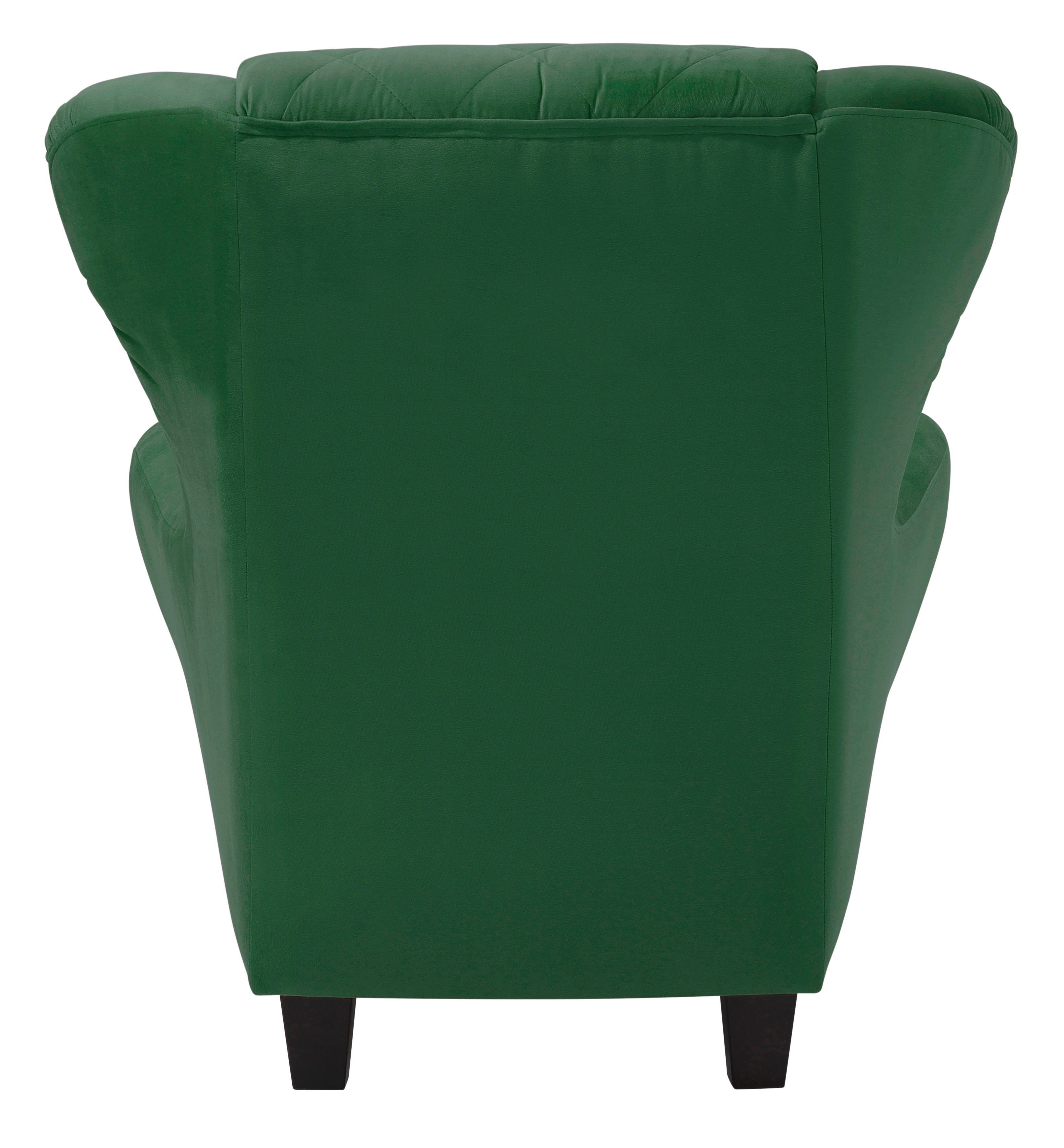 Home affaire Oorfauteuil ALEXANDRA incl. hocker, met stiksels, in vele kleuren (2-delig - 2 stuks)