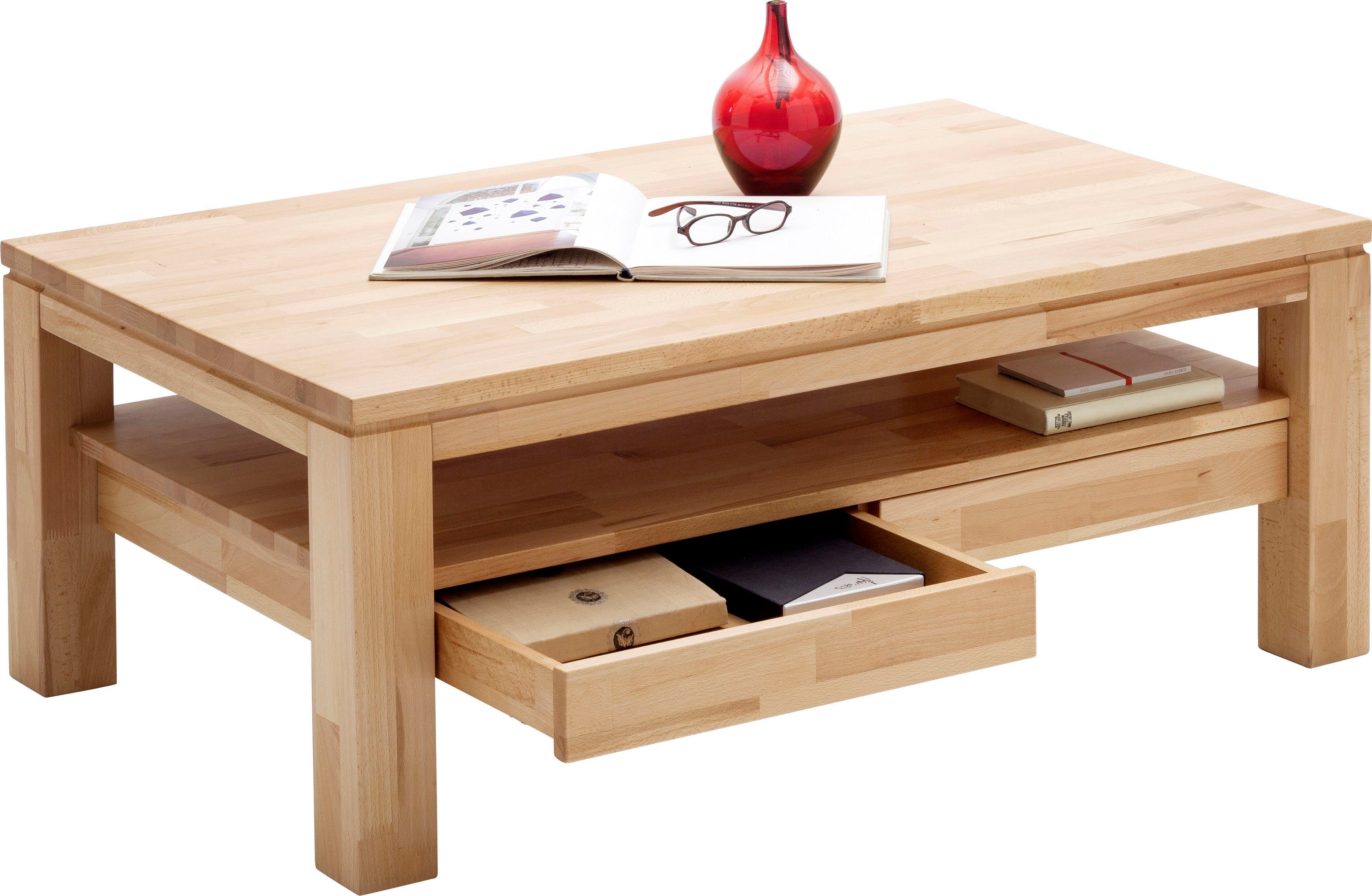 MCA furniture Salontafel TOPSELLER! Salontafel massief hout met laden