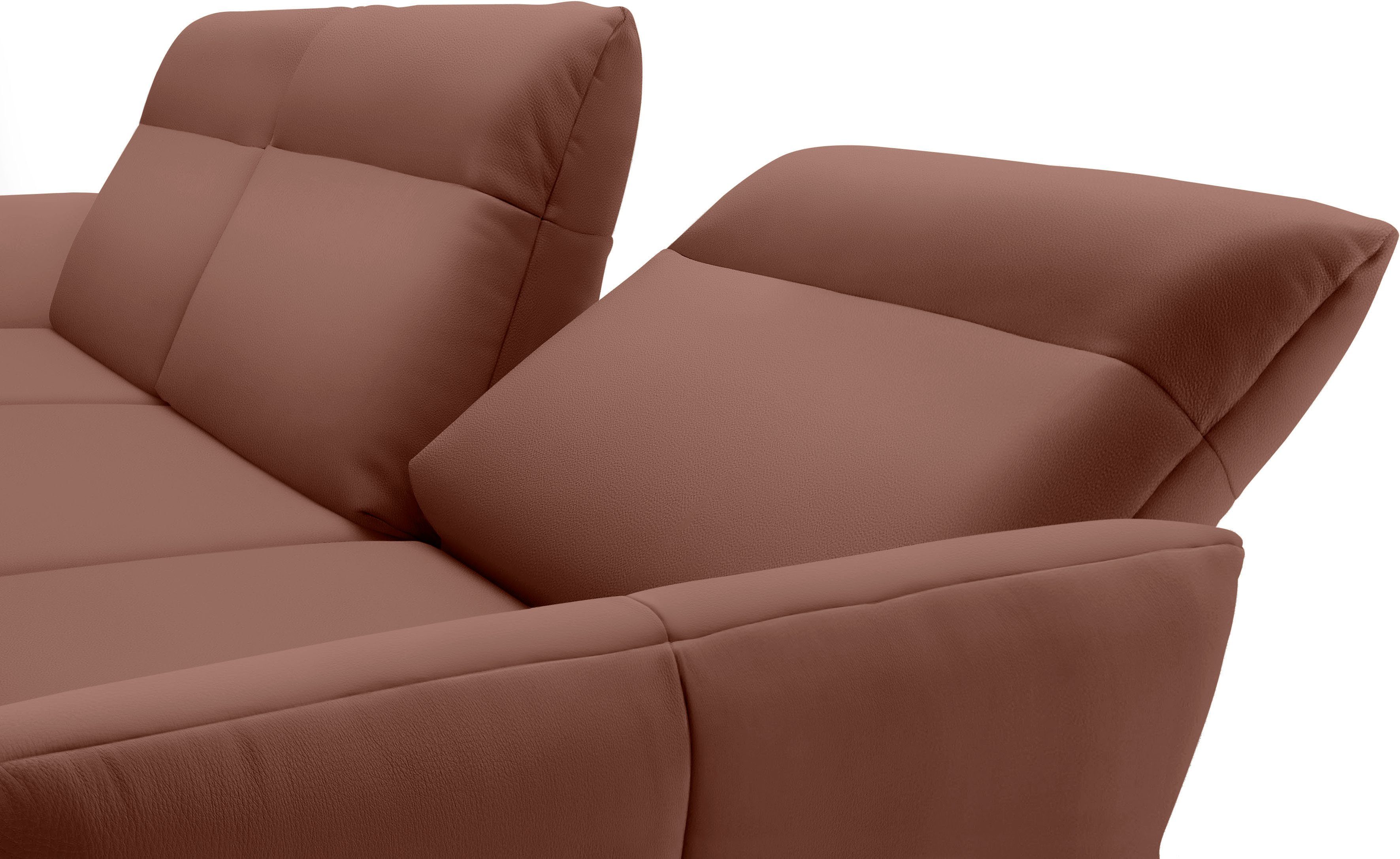 Creation BY ROLF BENZ Hoekbank CR.460 Sokkel in walnotenhout, onderstel in umbra grijs, breedte 318 cm