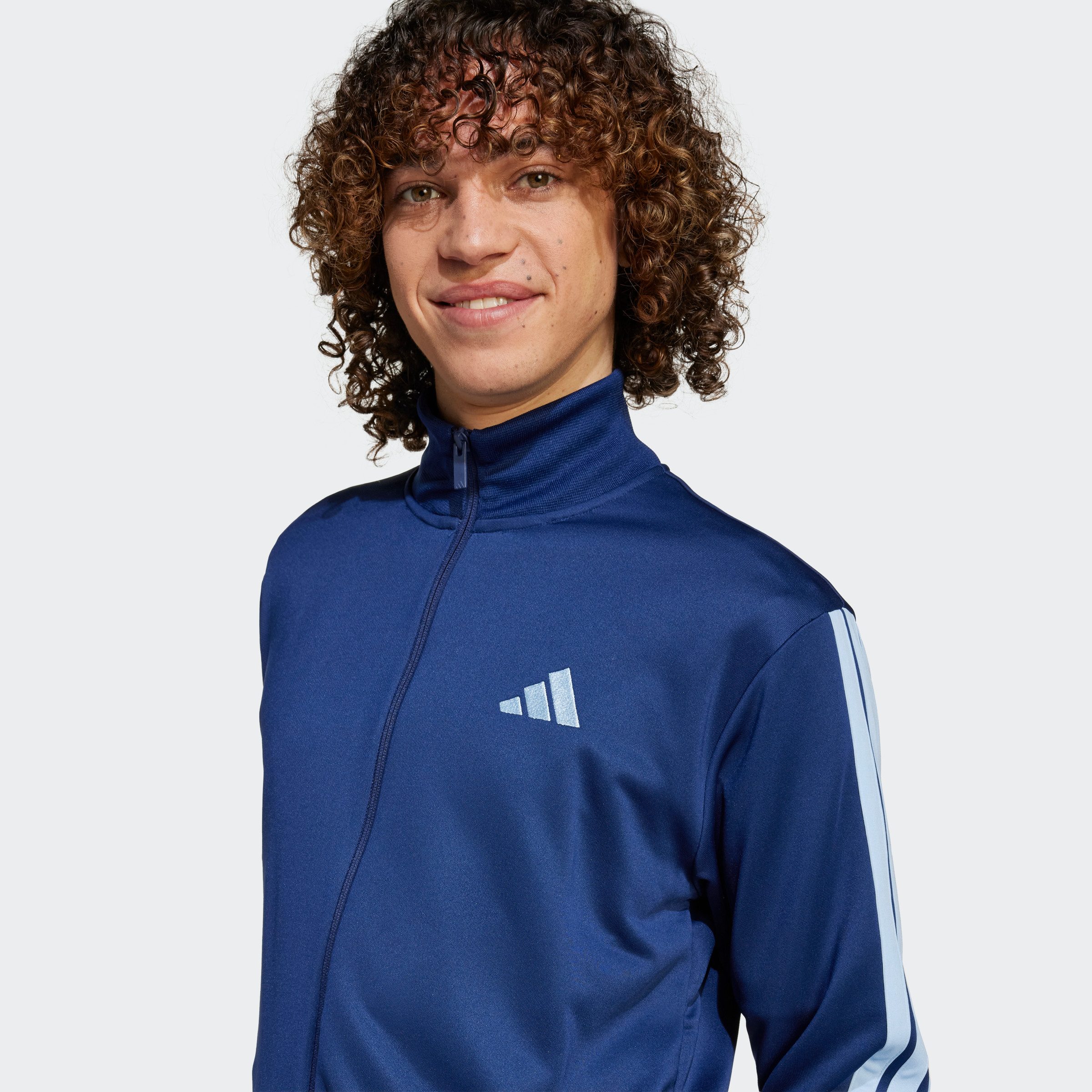 adidas Sportswear Trainingspak M 3S FT TT TS drie-strepen trainingspak van zacht french terry materiaal (2-delig)