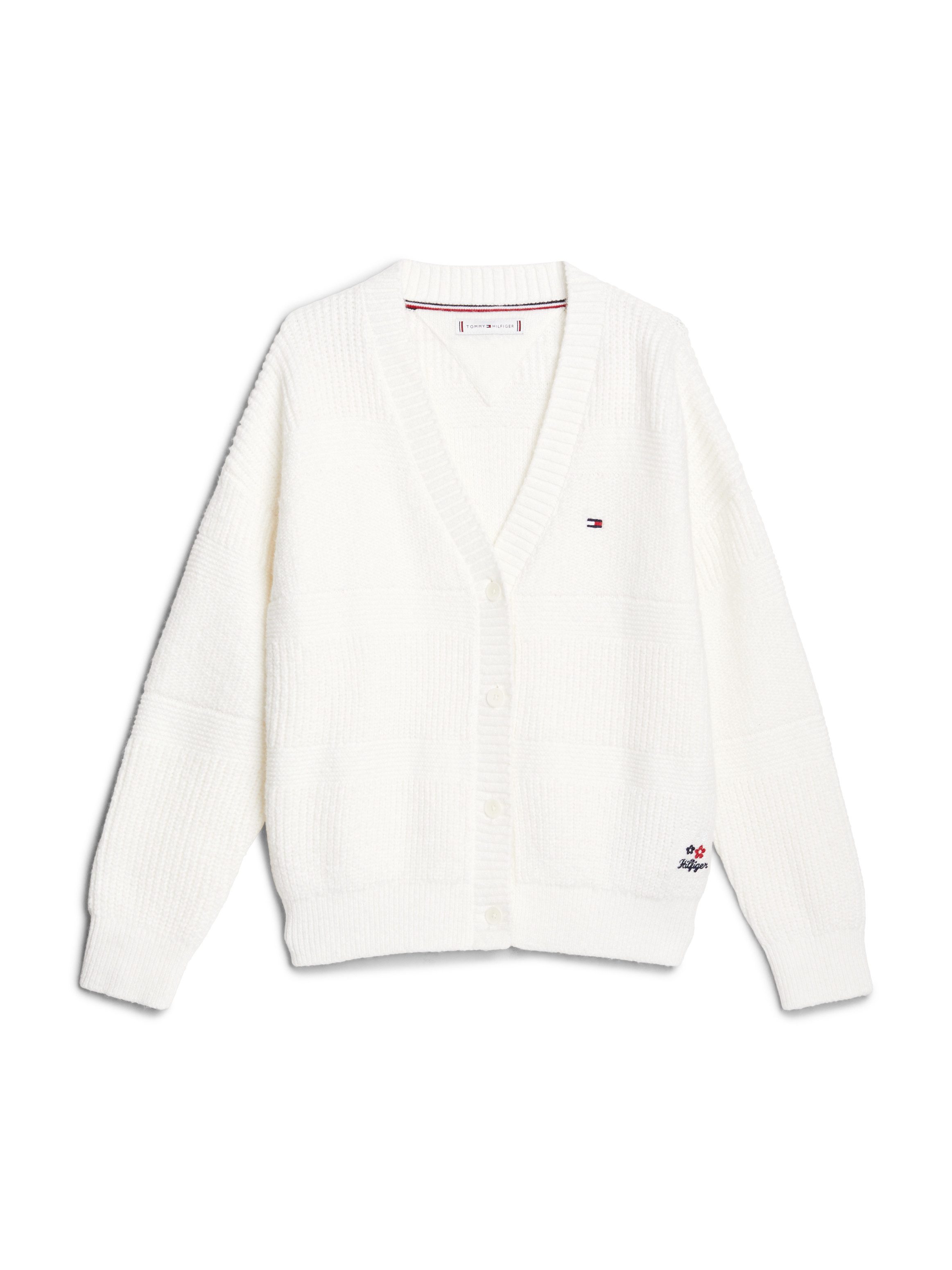 Tommy Hilfiger Vest MIX TEXTURED CARDIGAN Kinderen tot 16 jaar met logostiksel