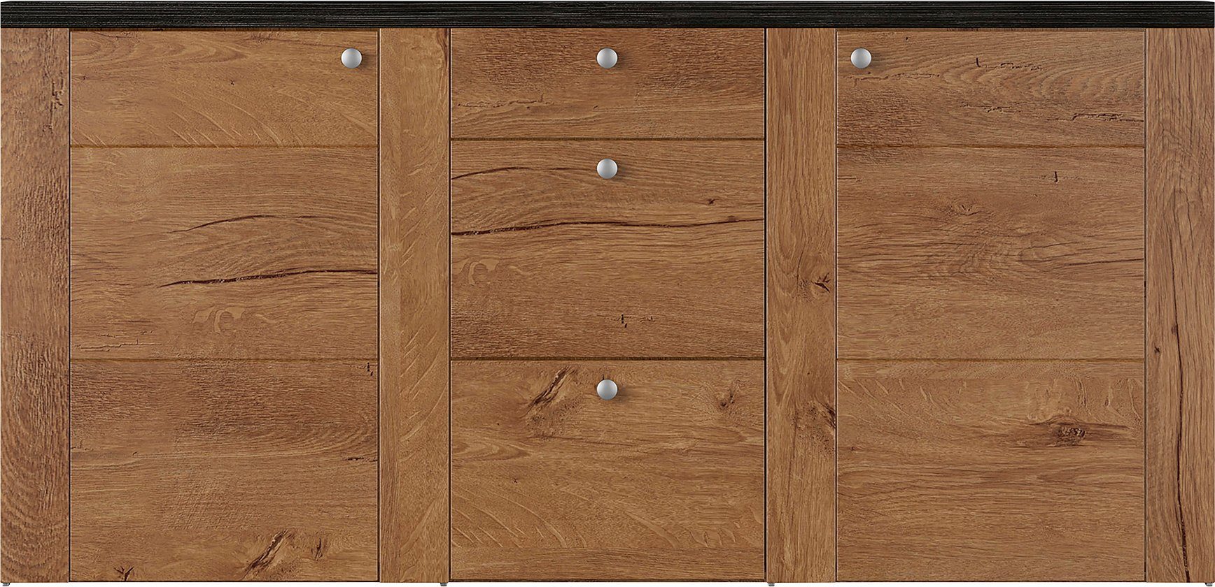 Home affaire Dressoir Larona, tijdloze commode met 2 deuren, 3 lades, deurkast, Hoogte 84 cm, veel opbergruimte, dressoir met decoratieve lijstlook