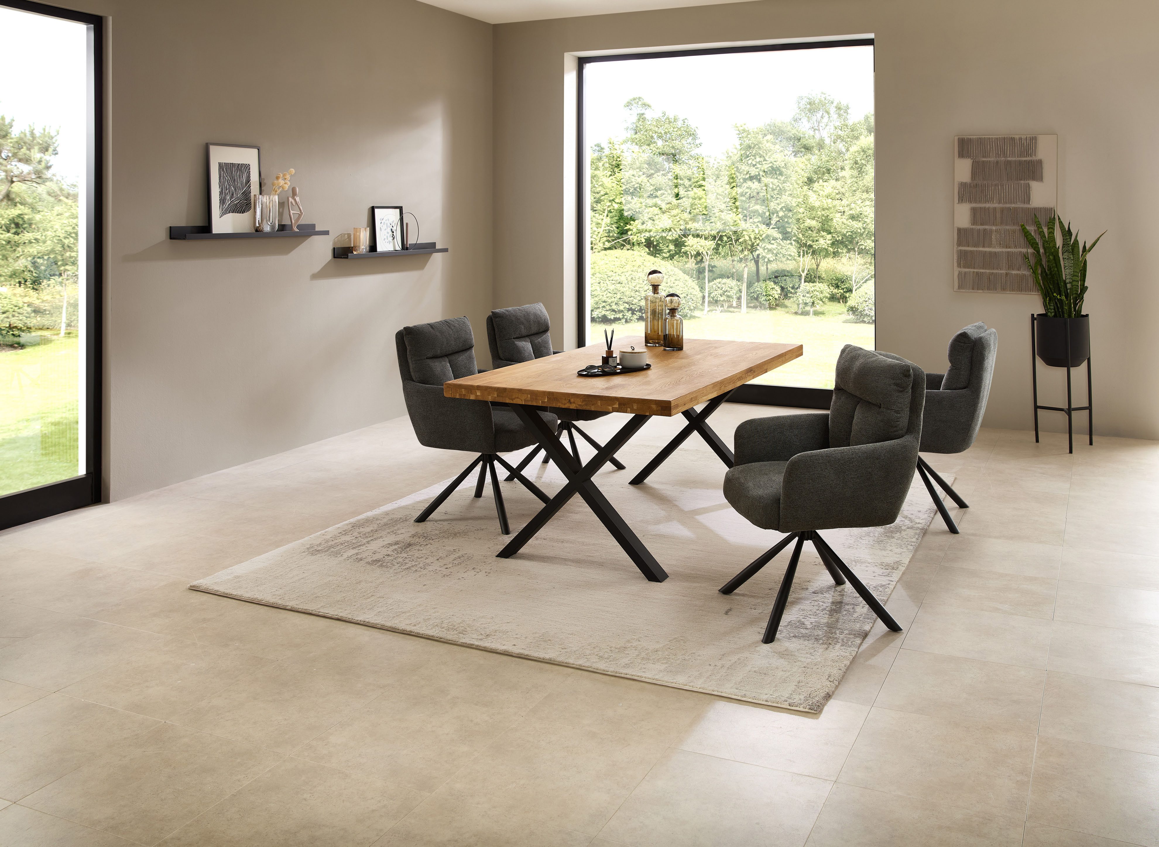 Stolkom Eettafel Chris eettafel eik massief hout, BxHxD 110x47x70 cm