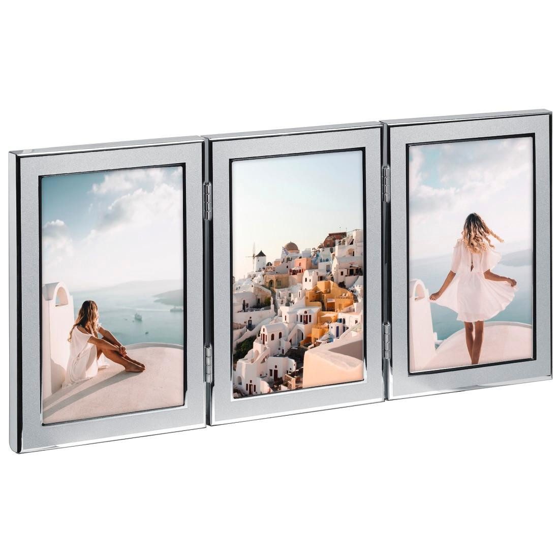 Hama Fotolijst 15x20 cm voor 3 foto's, om op te hangen en neer te zetten, zilverkleur
