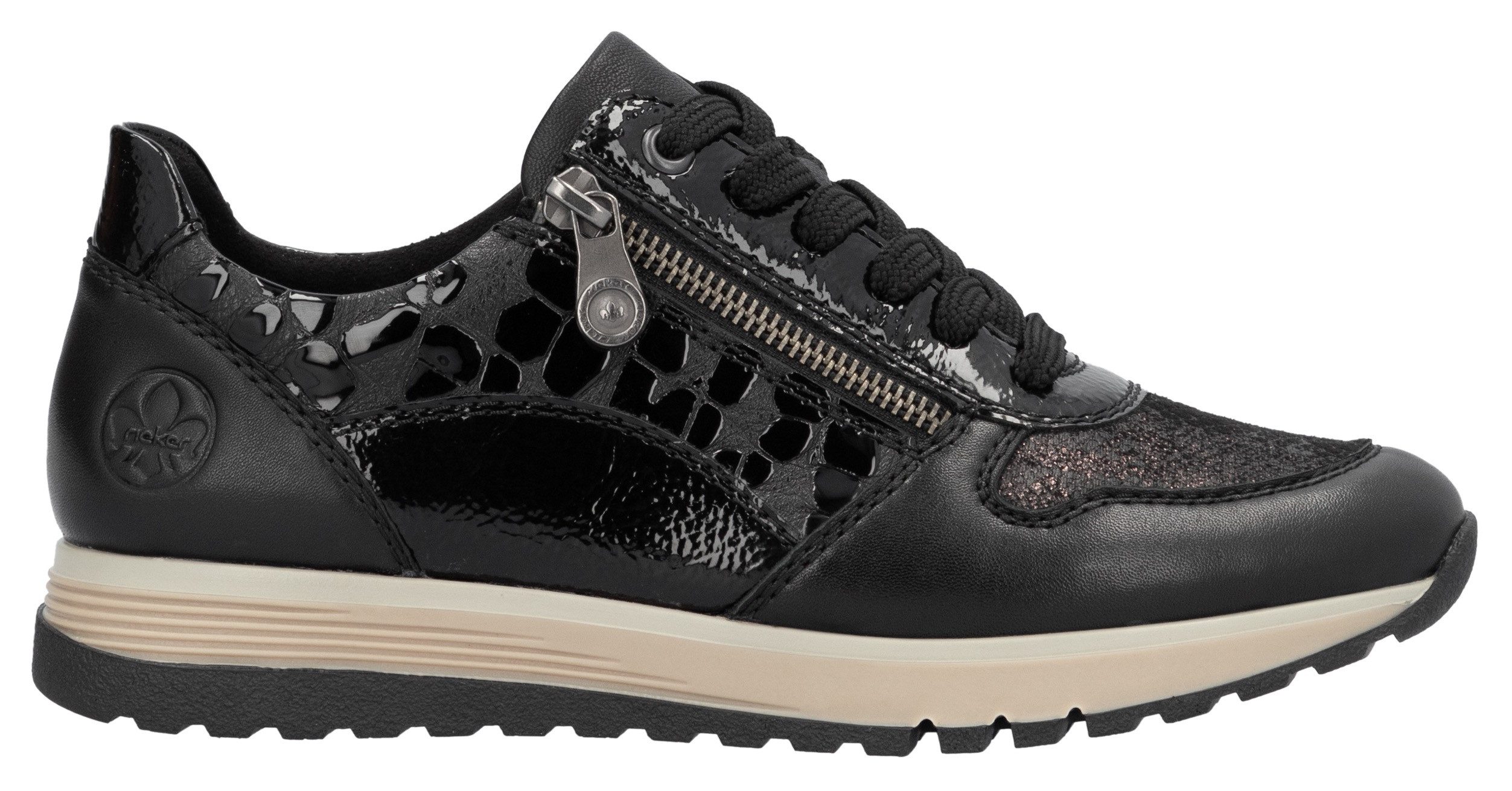 Rieker Sneakers , vrijetijdsschoen, lage schoen, veterschoen met buitenrits
