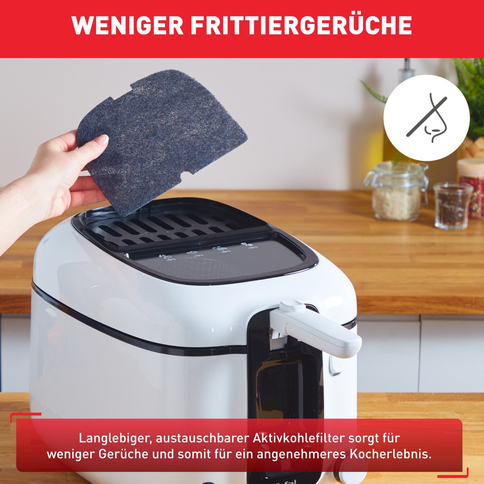 Tefal Friteuse Super Uno Timer, capaciteit: 2,2 L, eenvoudige reiniging, geurfilter, FR3140