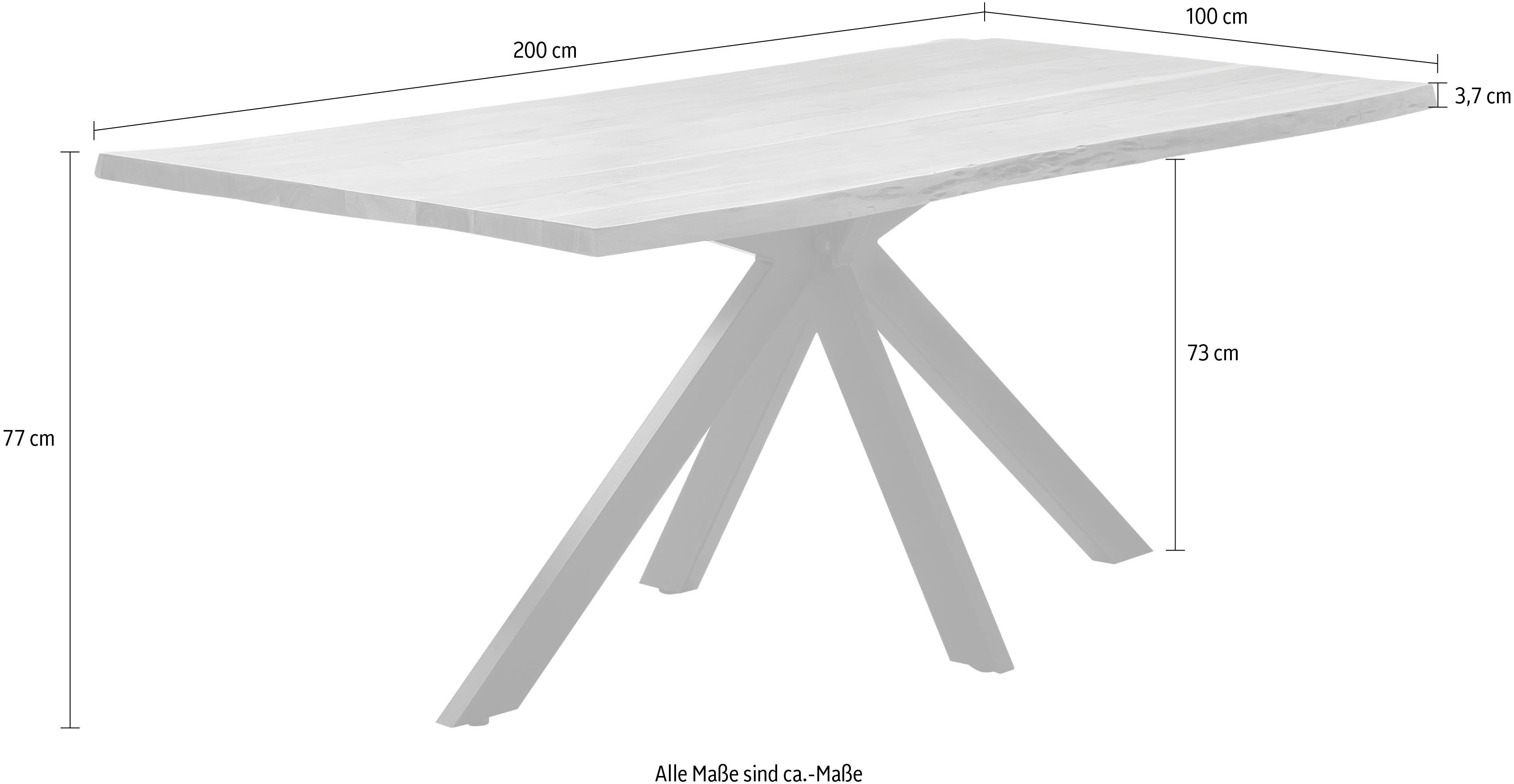 Home affaire Eettafel Manhattan met echte boomrand