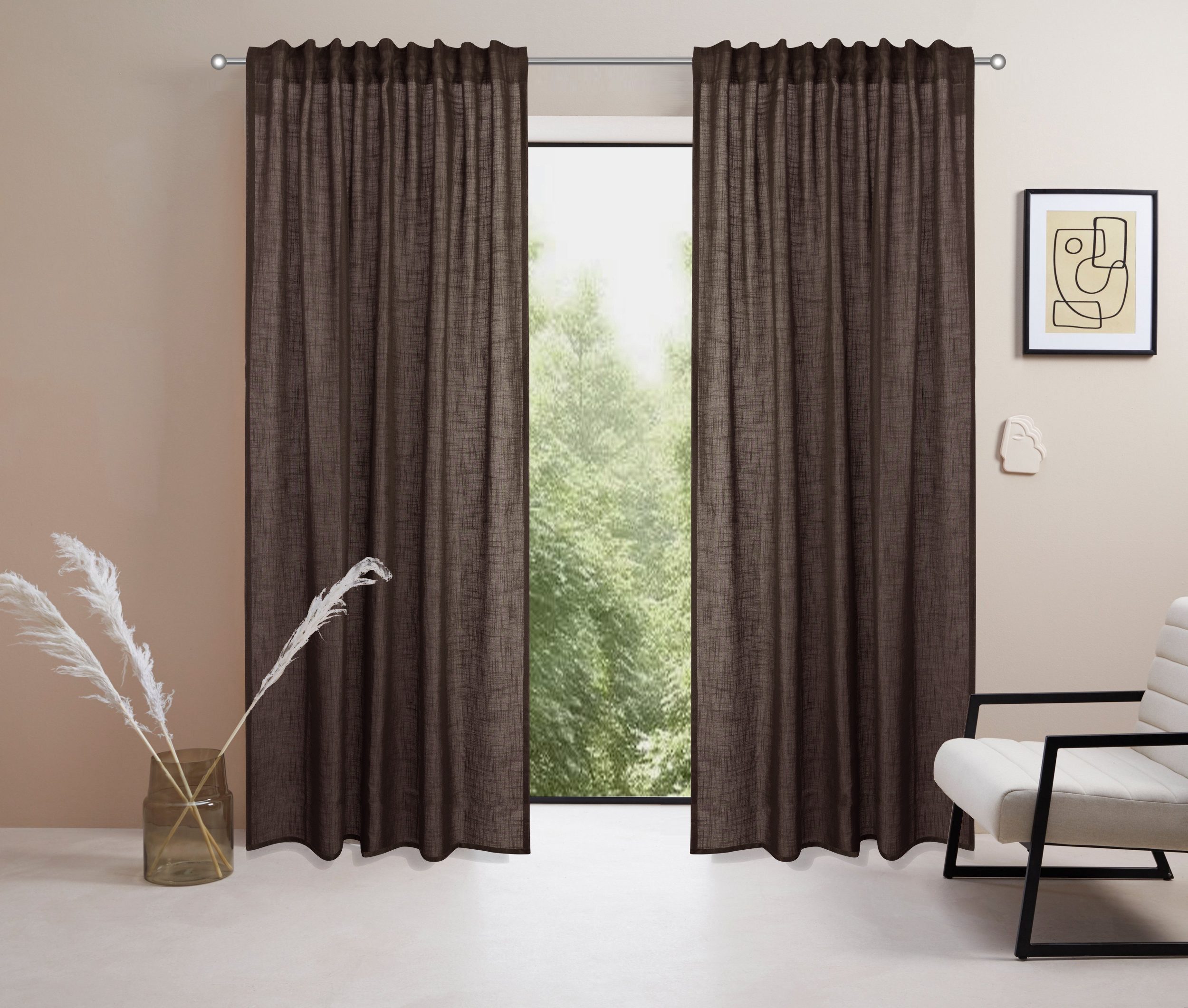 LeGer Home by Lena Gercke Gordijn Marusha 1 gordijn, linnen-look, geweven, verschillende maten(1 stuk)