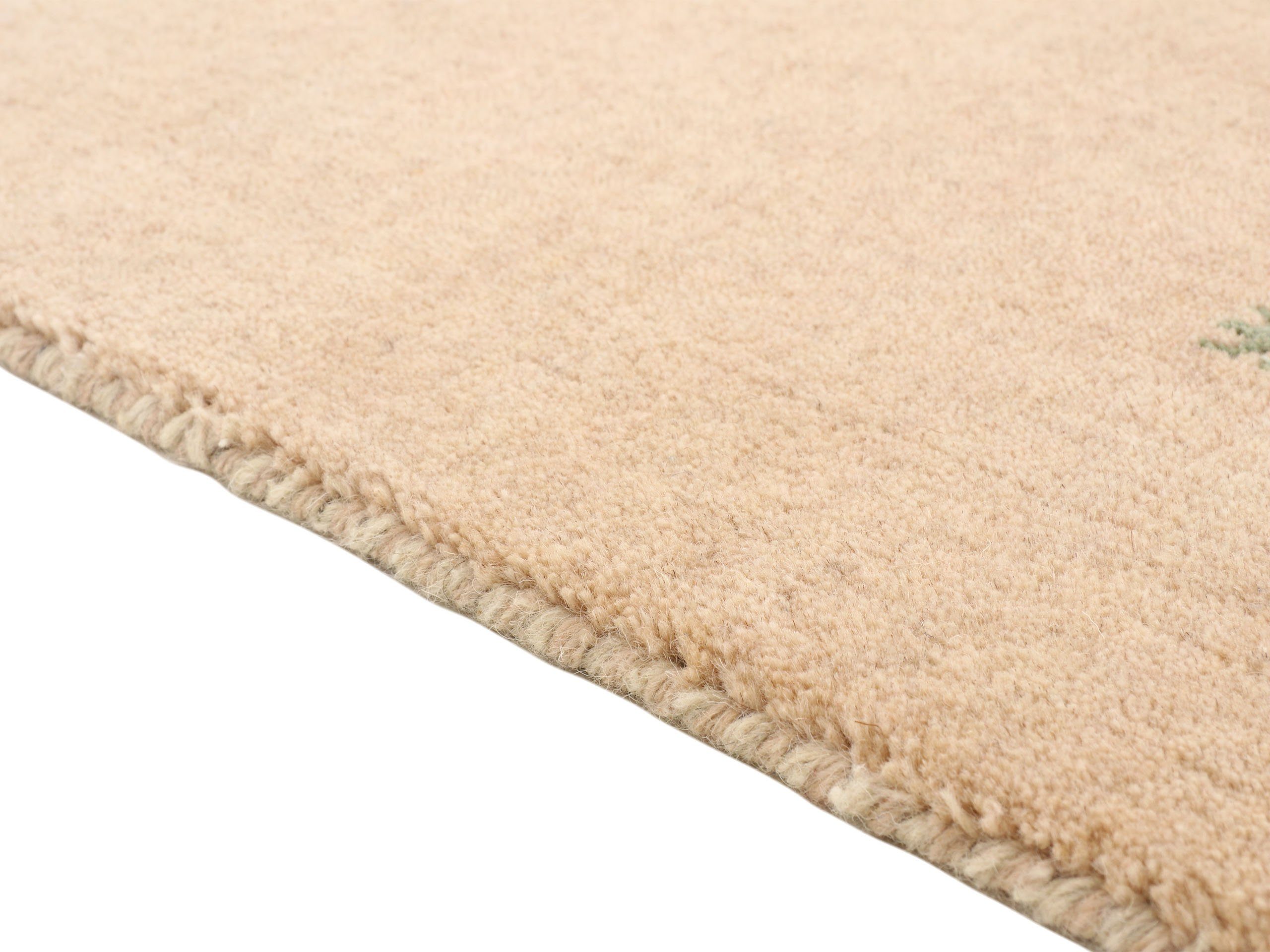 carpetfine Wollen kleed Gabbeh-Uni zuivere wol, met de hand geweven, gabbeh loom diermotief, speciaal model vierkant