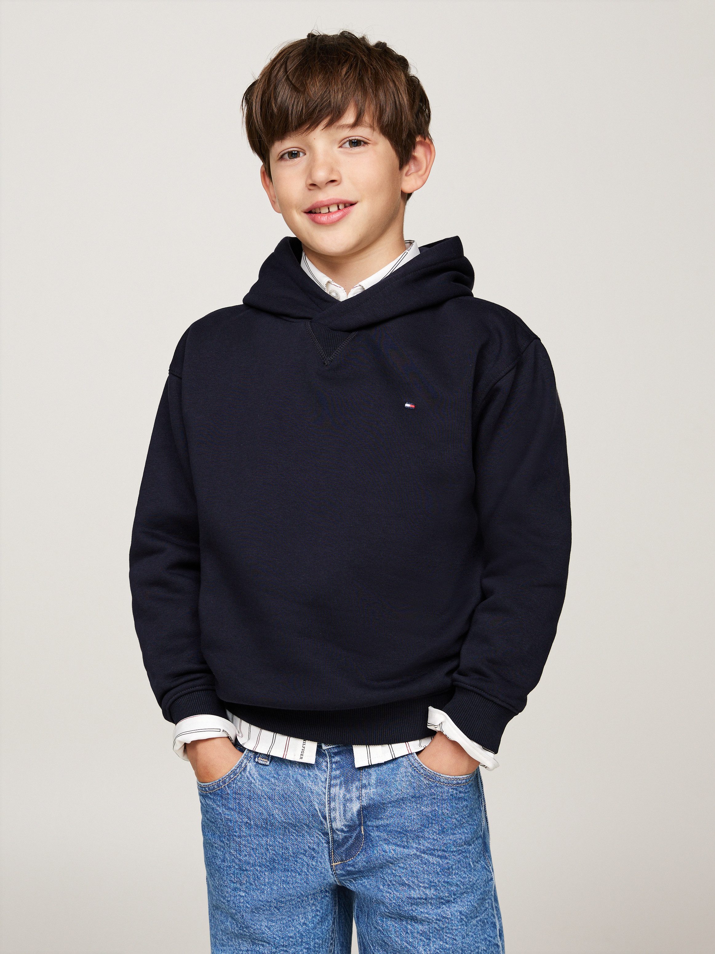 Tommy Hilfiger Hoodie U TIMELESS FLEECE HOODIE Kinderen tot 16 jaar met logostiksel