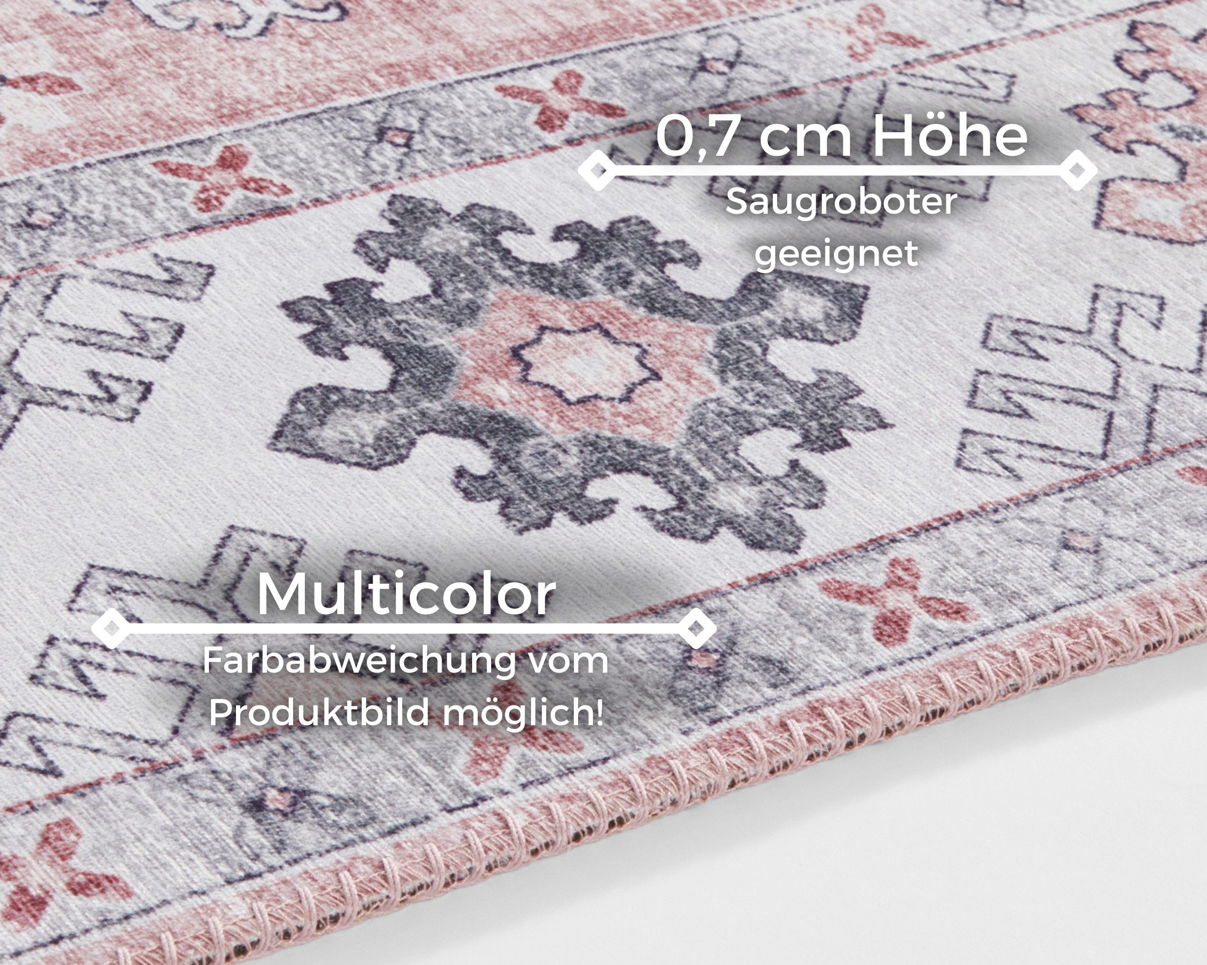 NORTHRUGS Vloerkleed Gratia Oosters, vintage, vlakweefsel, loper, woonkamer, slaapkamer