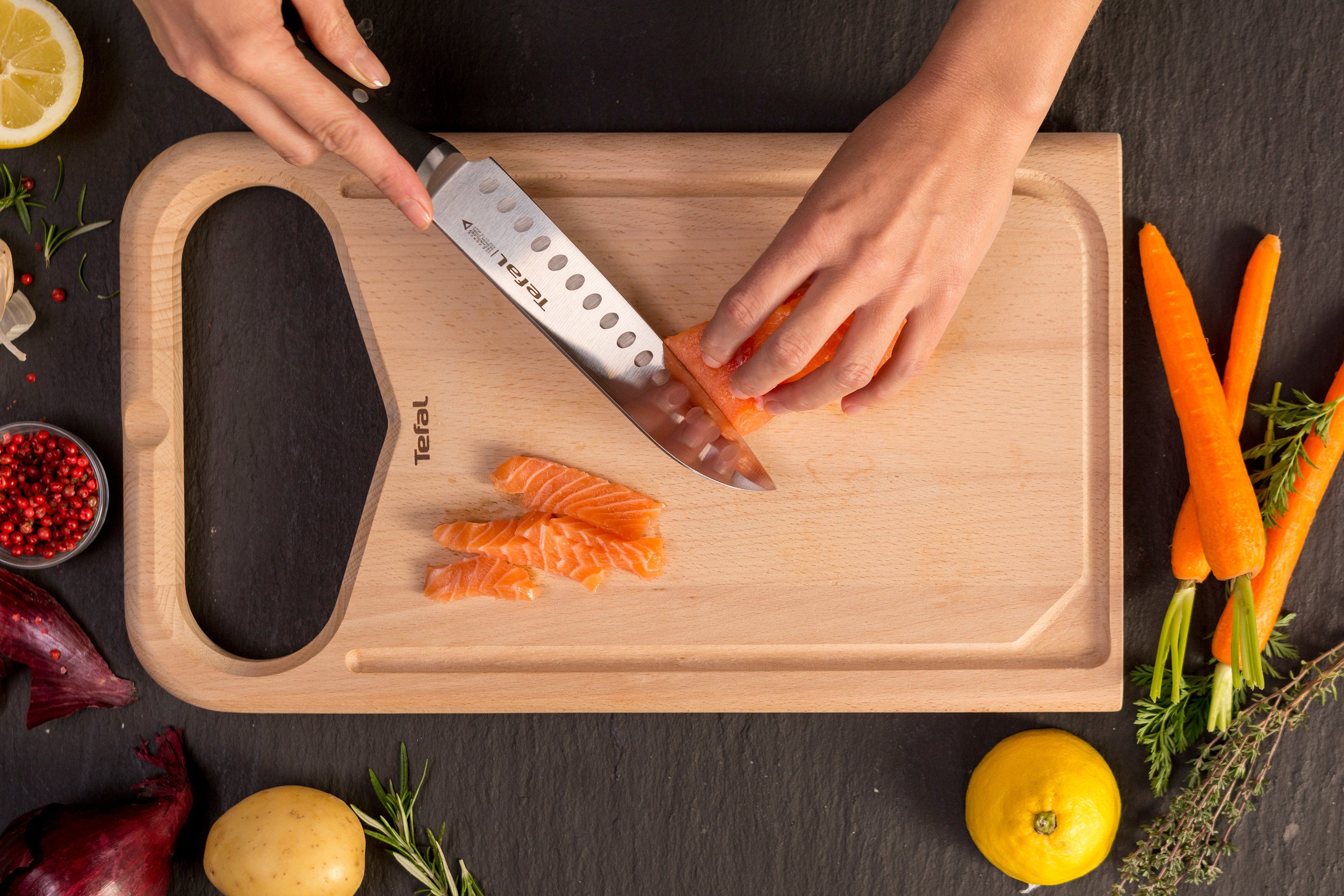 Tefal Santokumes Ice Force Roestvrij staal, duurzame prestaties, handbescherming, ijsverharding, zwart (1-delig)