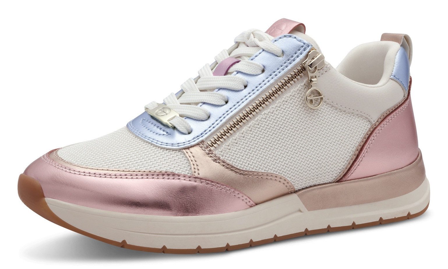 Tamaris Sneakers met sleehak Almina , vrijetijdsschoen, lage schoen, veterschoen met...