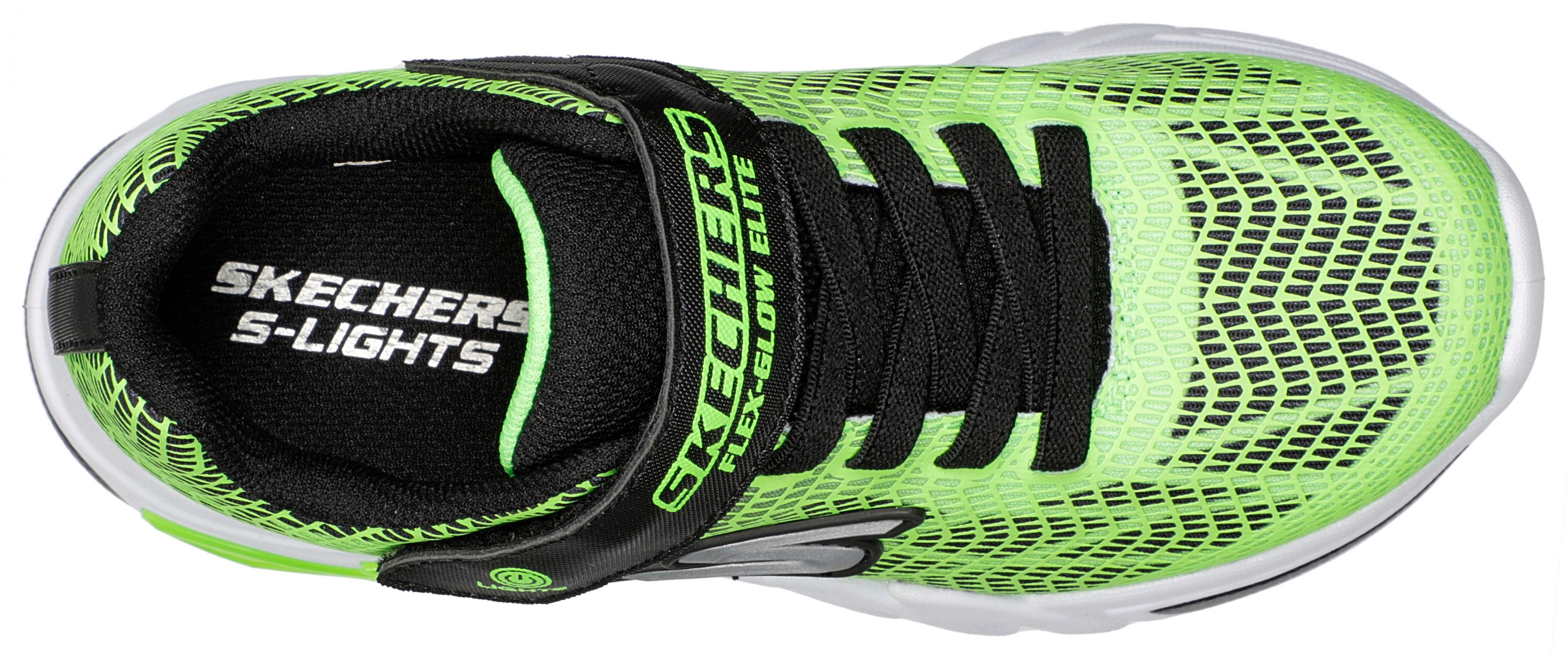Skechers Sneakers Blinkschoen Flex-Glow Elite - Voorlo blink schoen, led schoen, klittenbandschoen met elastiek en klittenband