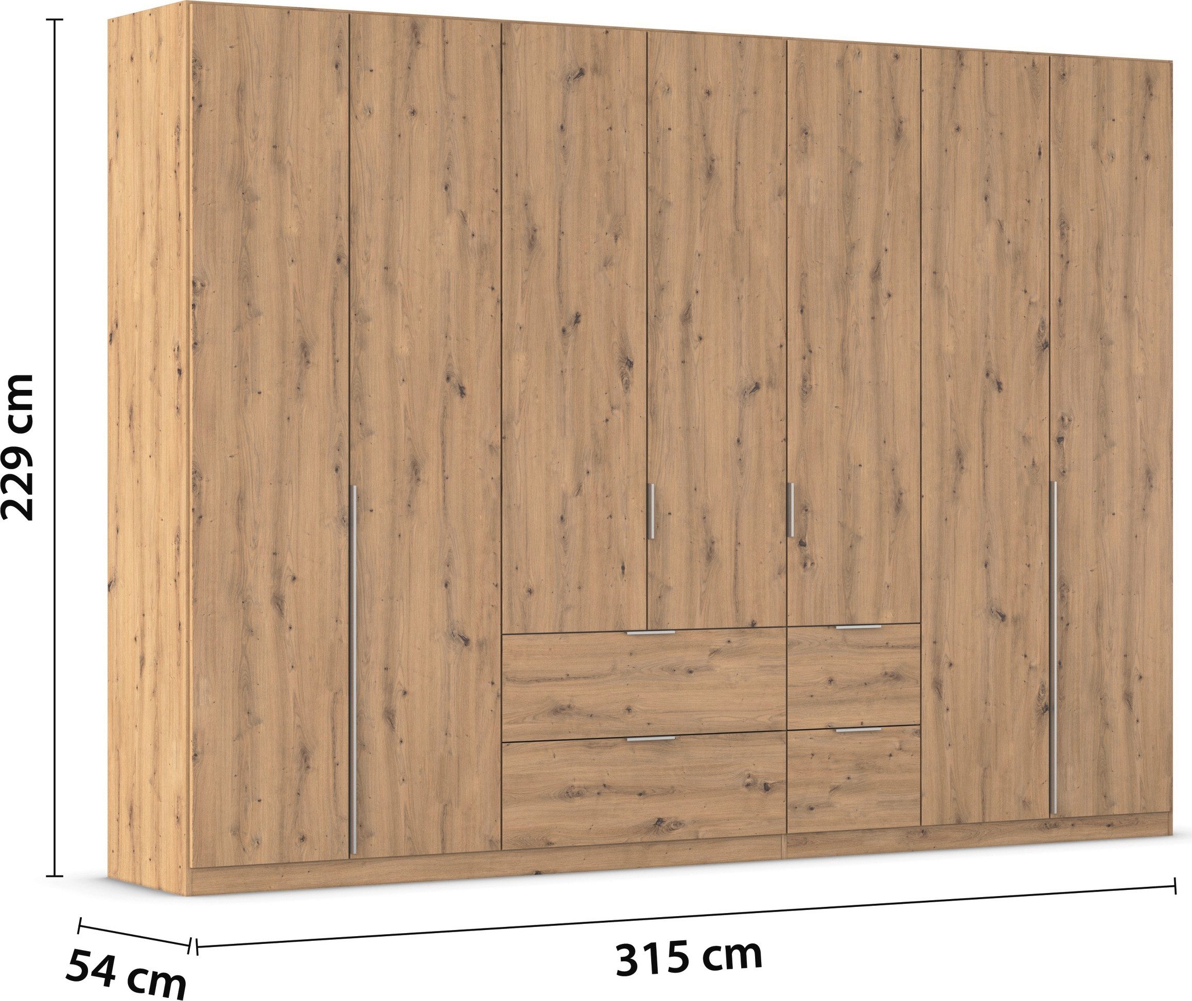 rauch Draaideurkast Kledingkast kast garderobe AGORDO met decor- of hoogglansfront