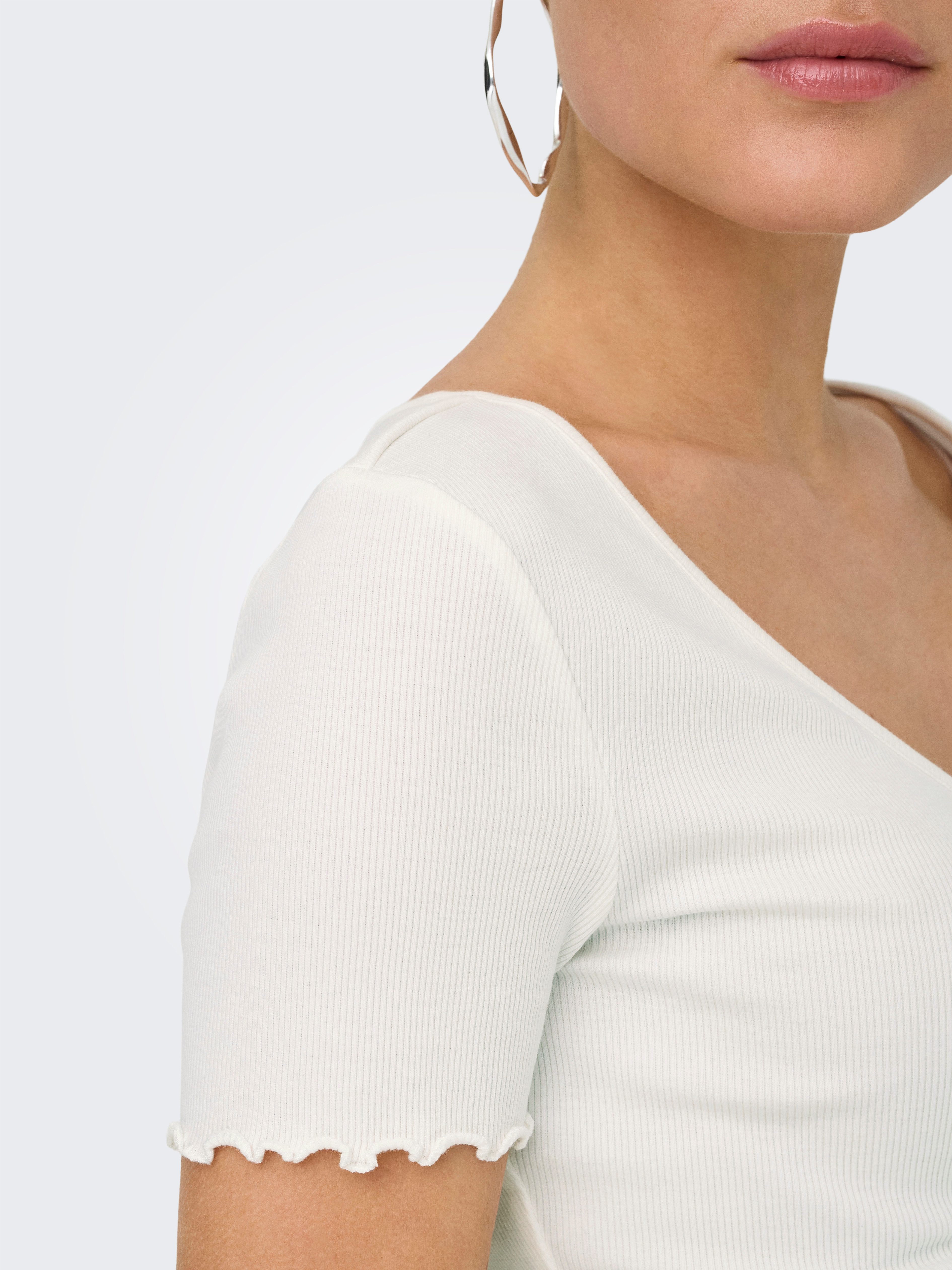 Only Shirt met korte mouwen ONLBETTY S/S V-NECK TOP CC JRS
