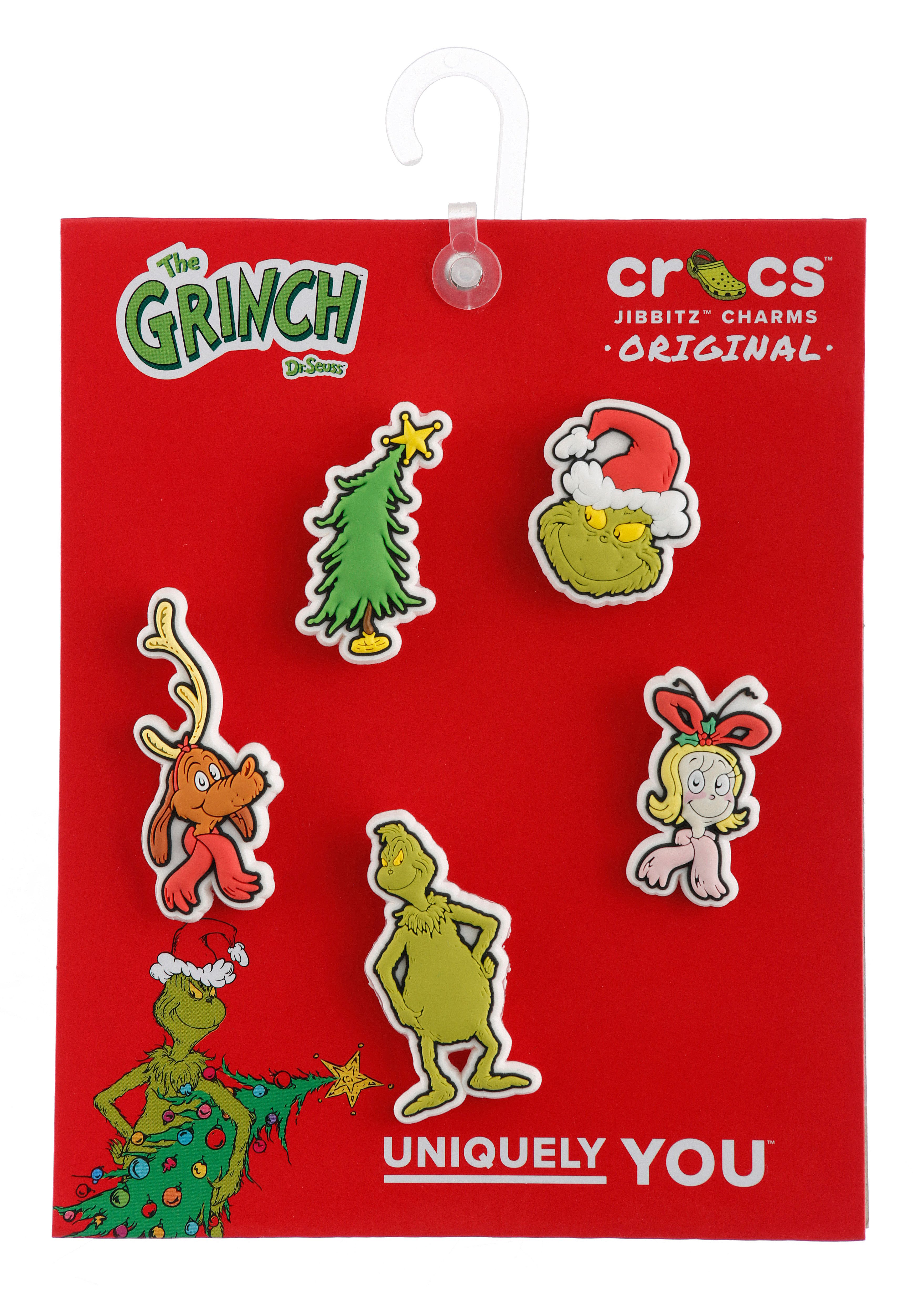 Crocs Schoenbutton Jibbitz™ The Grinch Charm speldjes met Grinch motieven (set, 5-delig, Geen speelgoed. Niet geschikt voor kinderen jonger dan 3 jaar)
