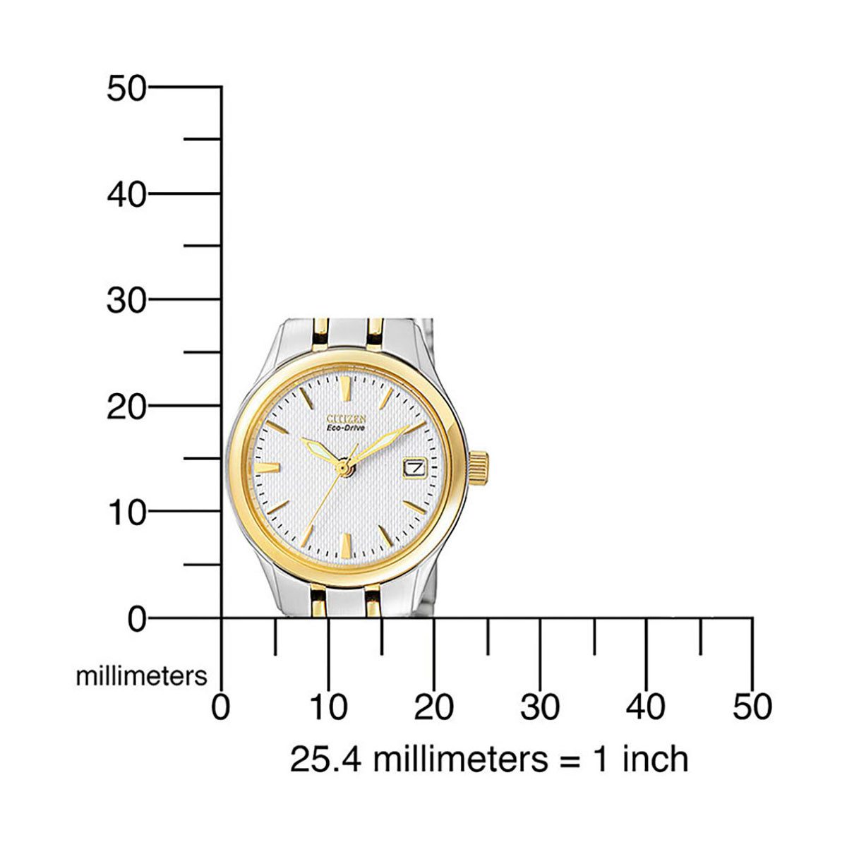 Citizen Solarhorloge EW1264-50A Polshorloge, dameshorloge, roestvrijstalen band, datum