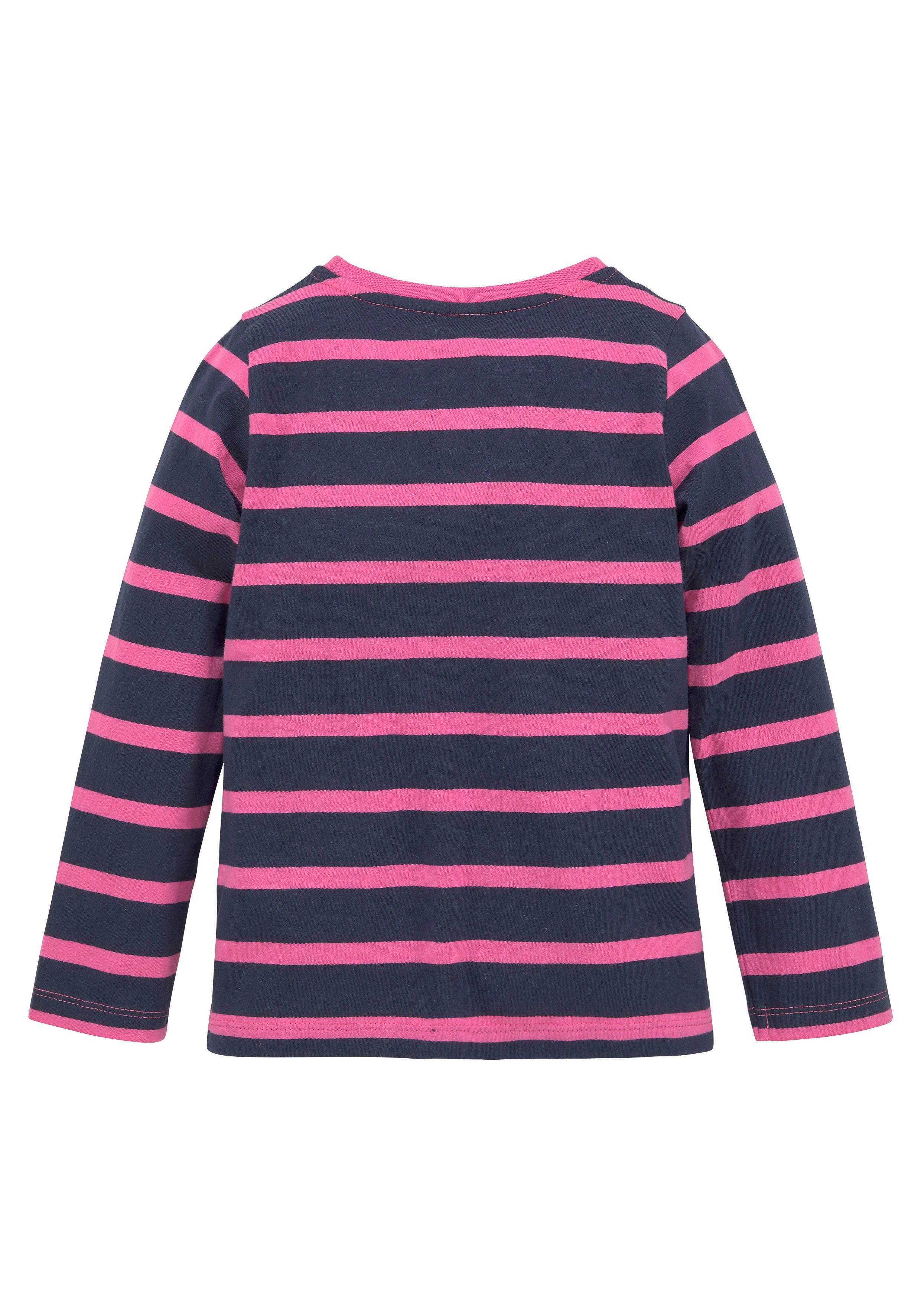 KIDSWORLD Shirt met lange mouwen Ster lange mouwen, basic pasvorm, met meerkleurige strepen