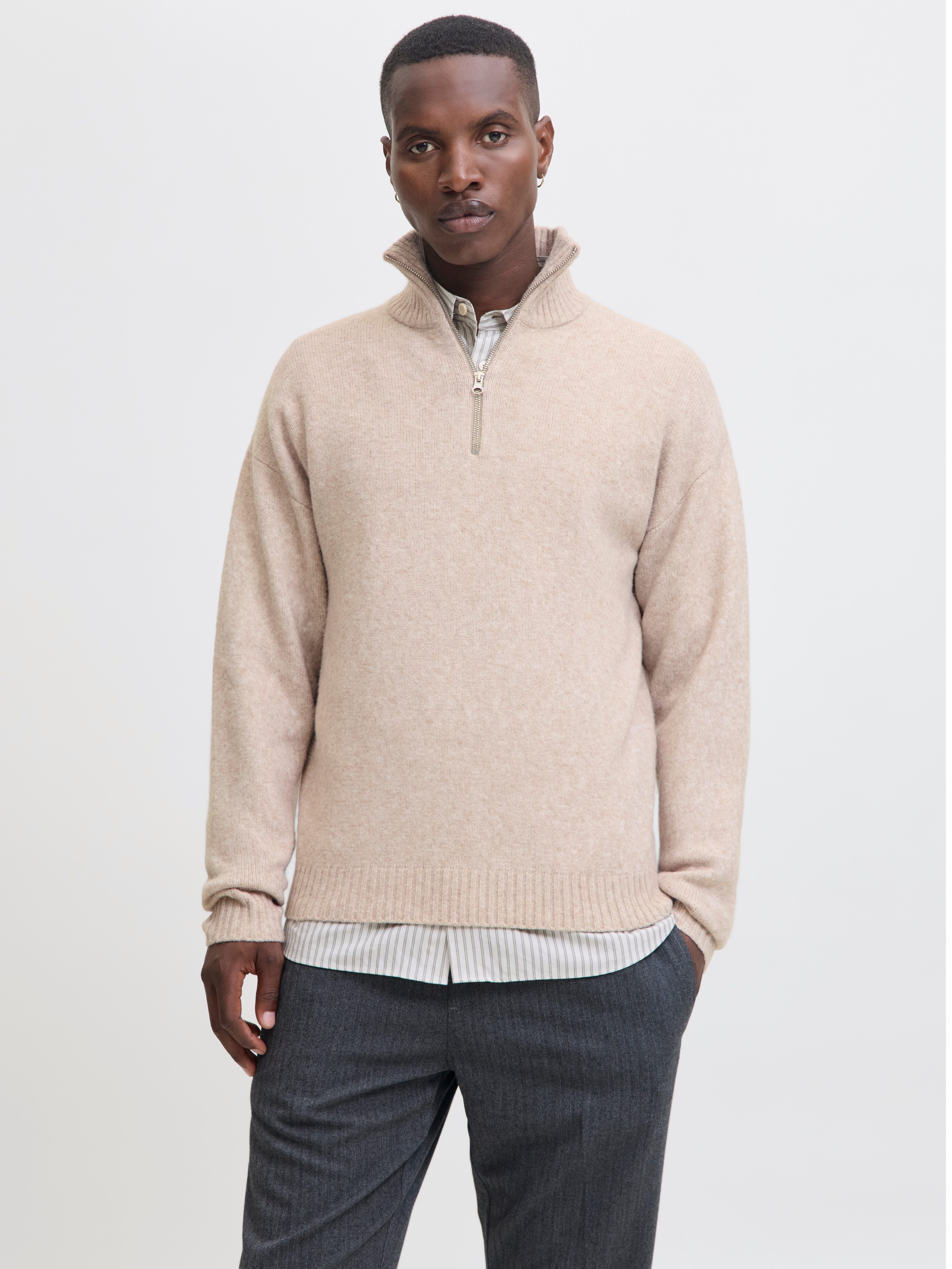 Jack & Jones Schipperstrui JJESOHO OLLIE KNIT HALF ZIP SN