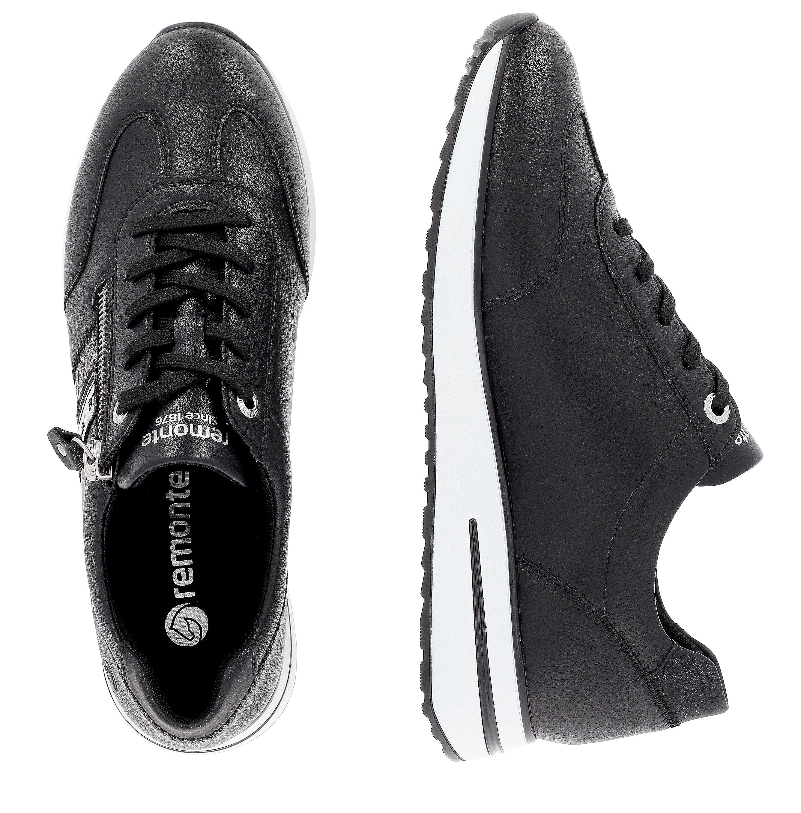 Remonte Sneakers met sleehak met zijrits, vrijetijdsschoen, lage schoen, veterschoen