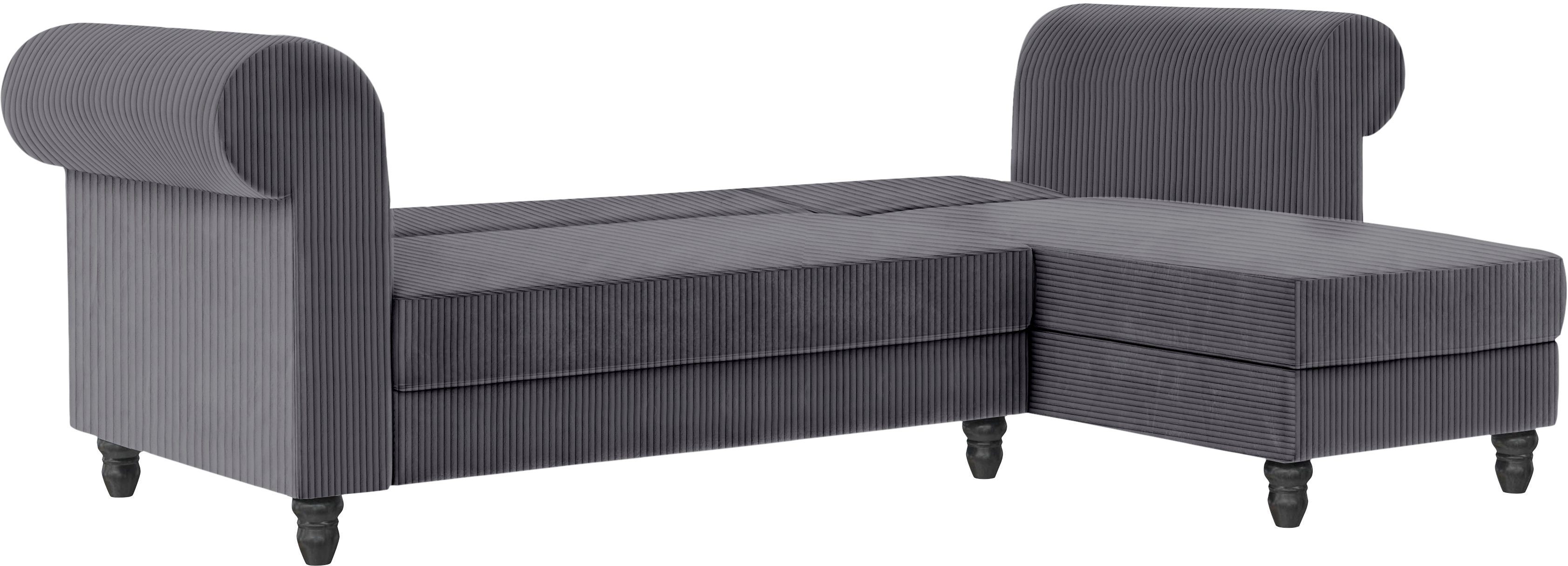 Dorel Home Hoekbank Felix II, L-model, bedbank 241cm (ligoppervlak 108x195 cm),