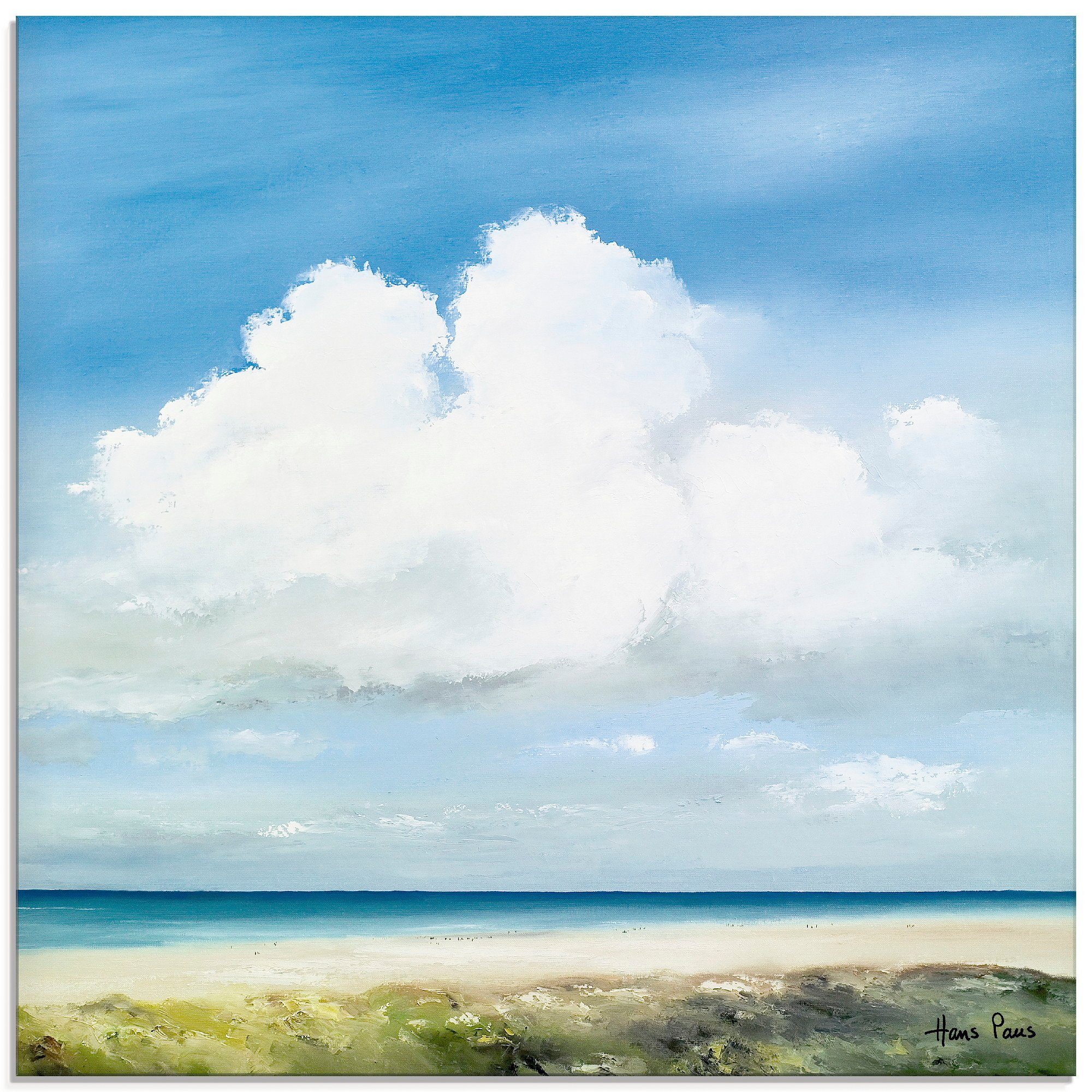 Artland Print op glas Landschap II in verschillende maten glazen artprint wit