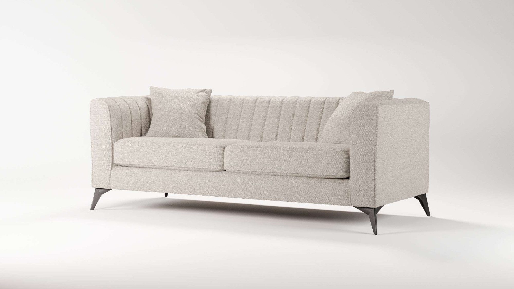 Places of Style 3-zitsbank MATTHEW elegant designsofa, afmetingen B/D/H: 201/86/74 cm fijne stiksels in het ruggebied, losse zitkussens, inclusief sierkussens