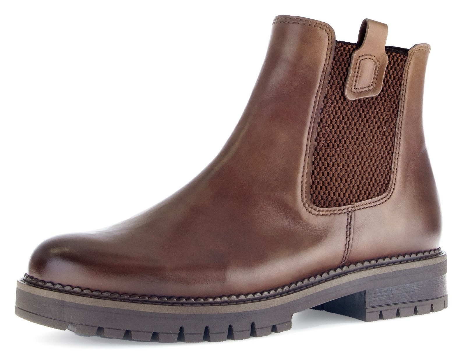 Gabor Chelsea-boots Davos blokhak, herfstmode, in comfortabele schoenwijdte g (= breed) dames chelsea boots maat 41 EU bruin