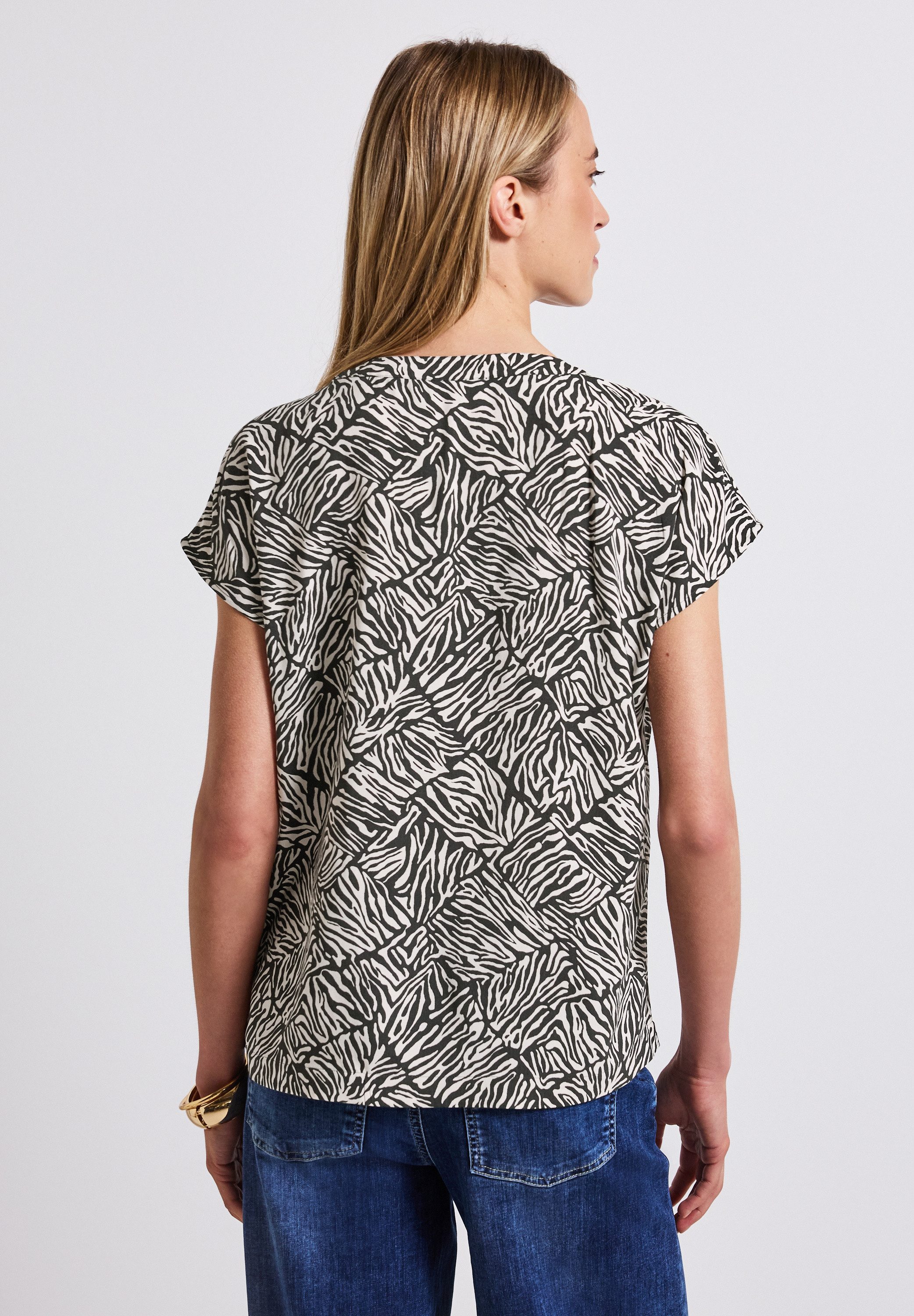 STREET ONE Blouse met korte mouwen met minimal-print