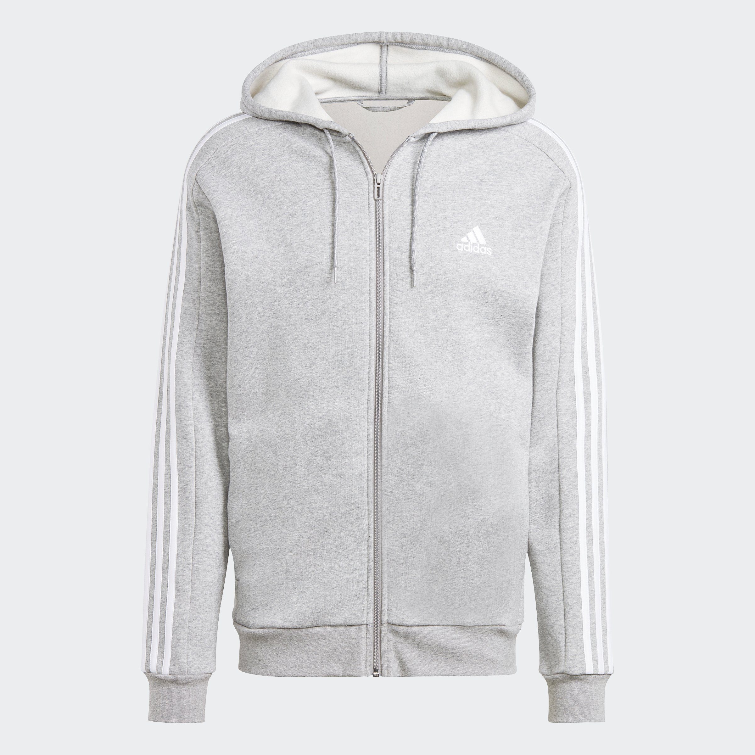adidas Sportswear Capuchonsweatvest ESSENTIALS 3-STRIPES CAPUCHONJACK comfortabel materiaal van katoenmix (1-delig)