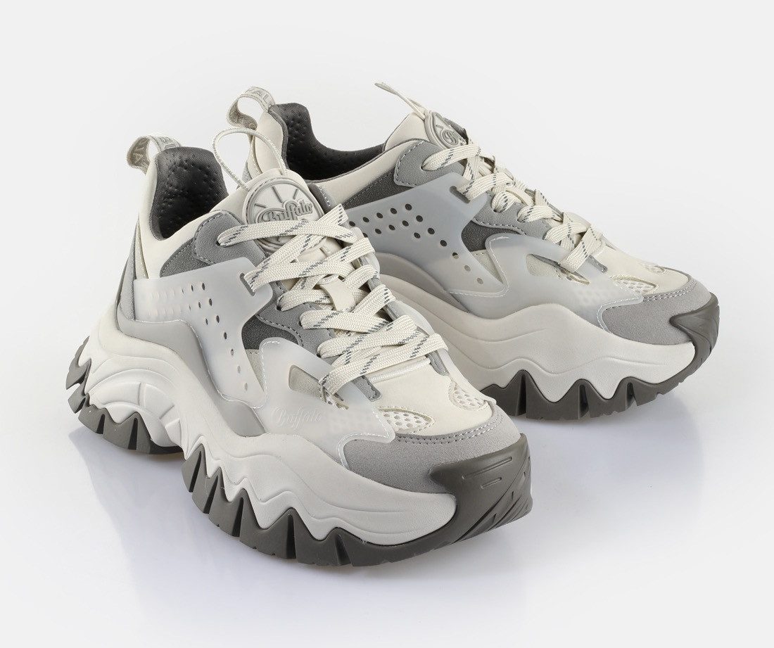 Buffalo Plateausneakers TRAIL ONE , vrijetijdsschoen, lage schoen, veterschoen met memory-foam