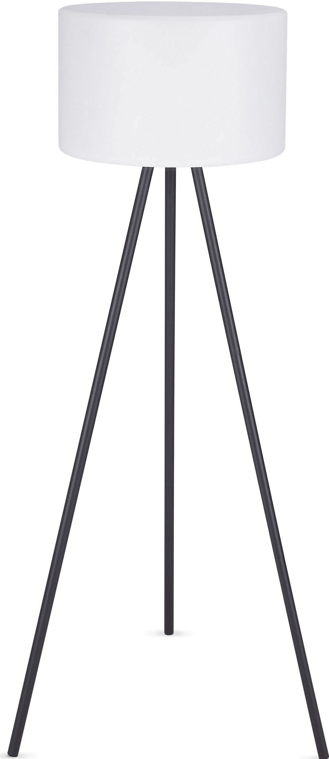 Paco Home Staande lamp BRUCE LED binnen- en buiten tuin terras oplaadbare accu balkon driepoot