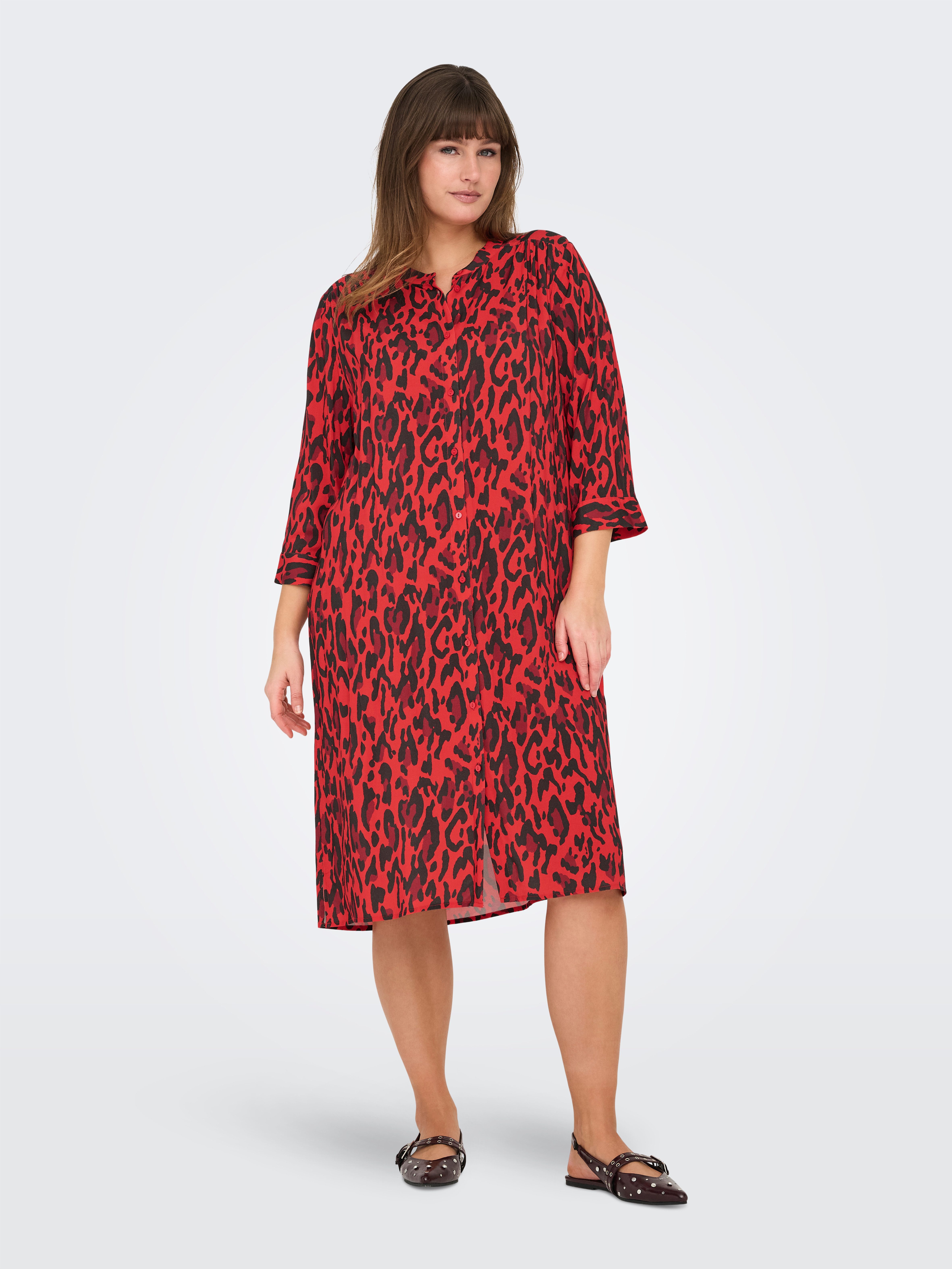ONLY CARMAKOMA Blousejurk CARHARMONY LIFE 3/4 BLK DRESS AOP BS