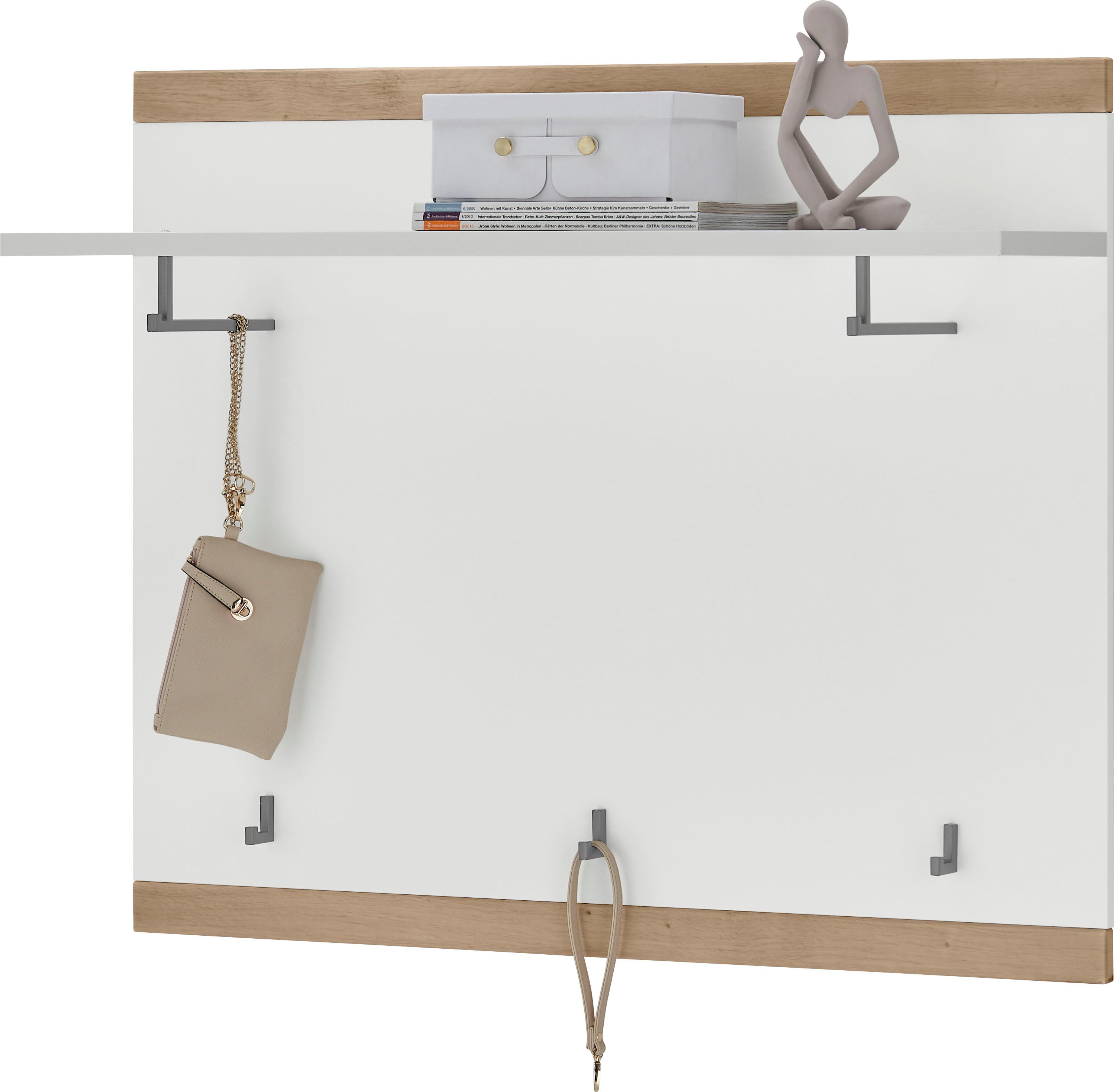 set one by Musterring Kapstokpaneel Lancaster Dielen Inclusief kledingstangen en haken, twee kleuren, B 100 x H 83 cm (1 stuk)