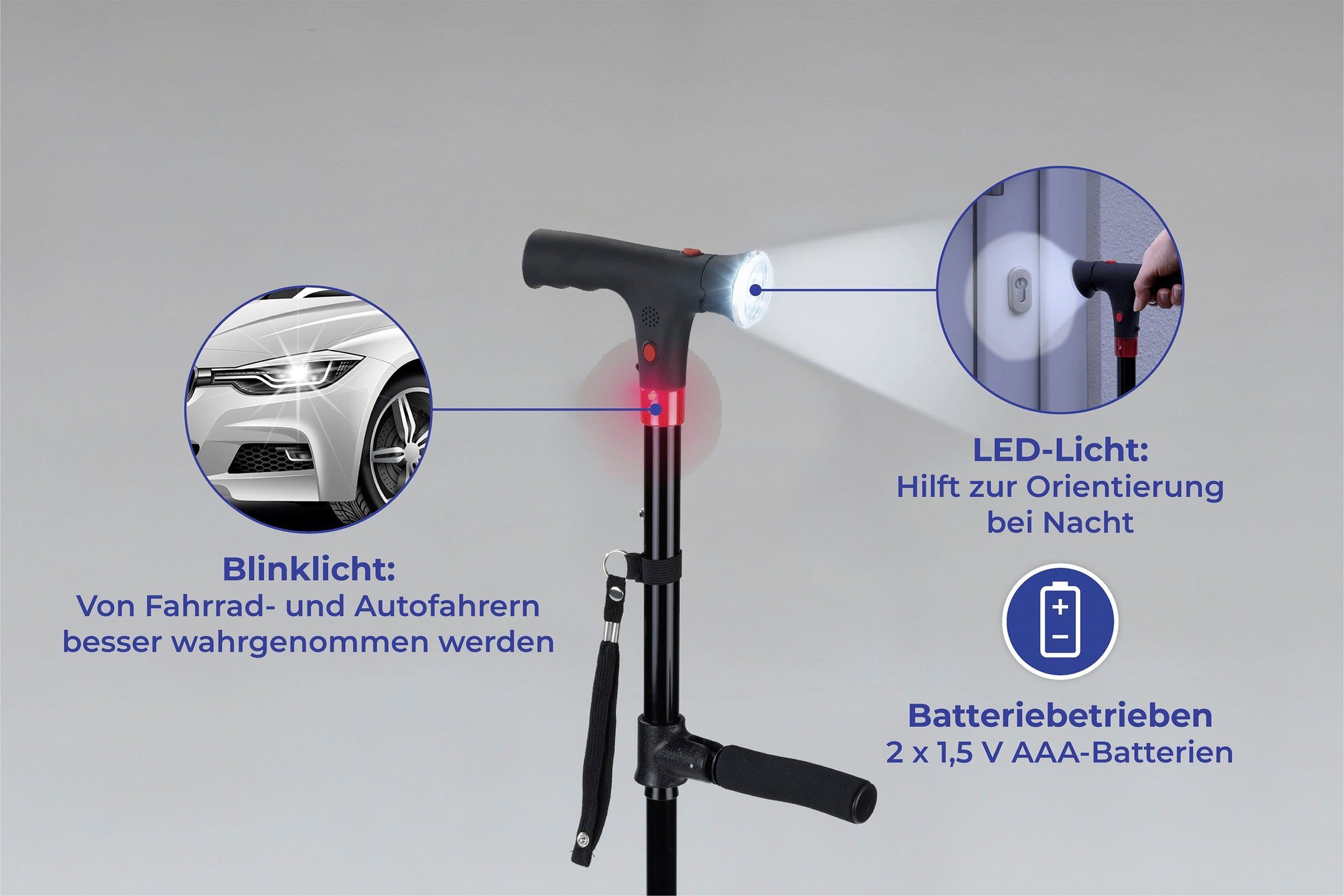 Maximex Wandelstok LED Geh- und Aufstehhilfe