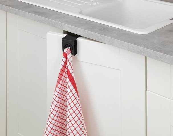 WENKO Handdoekhaakjes PUSH Edelstaal, mat (set, 3 stuks)