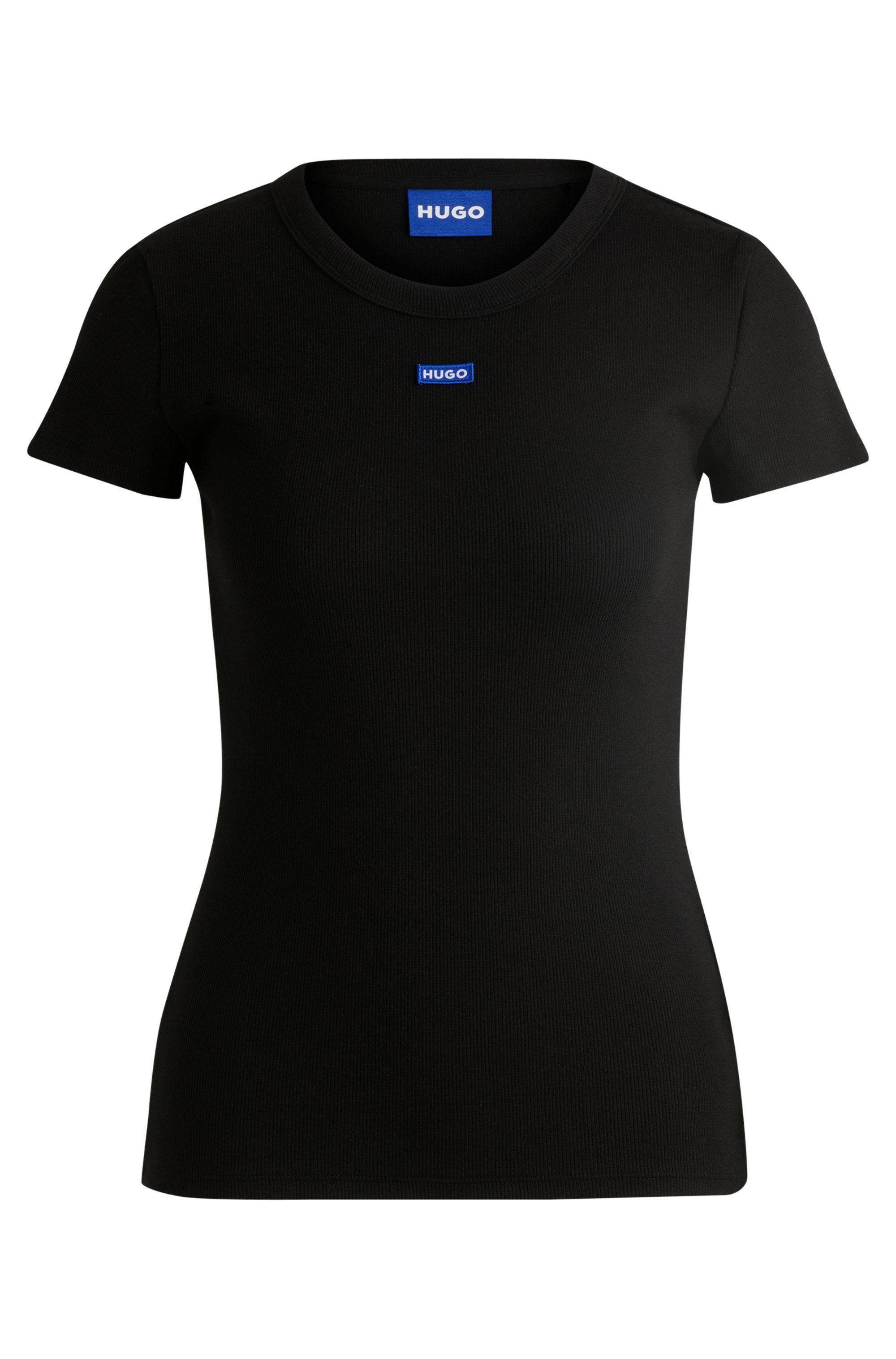 HUGO Blue T-shirt EASY TEE met hugo applicatie