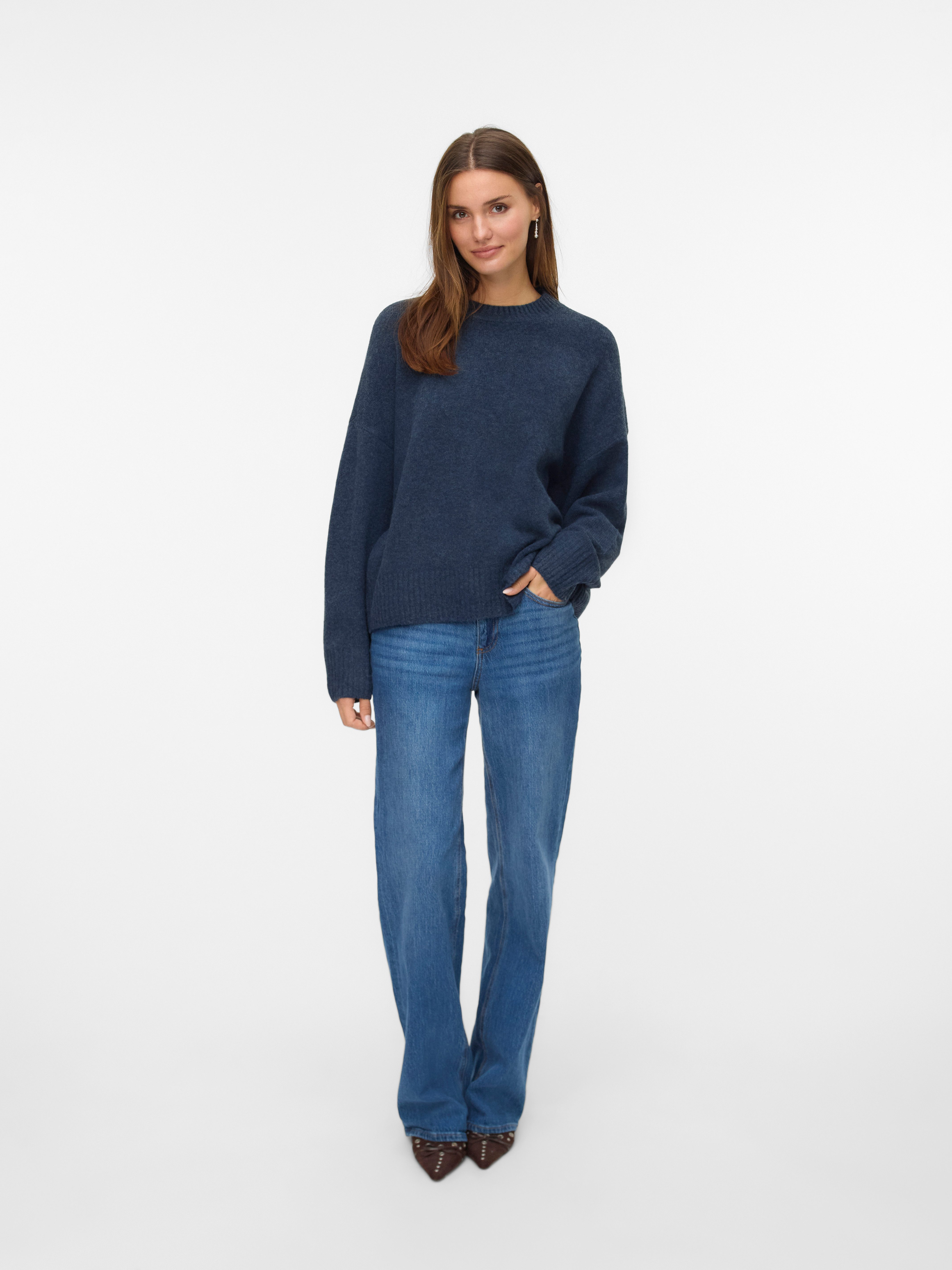 Vero Moda Gebreide trui VMBOOM LS O-NECK PULLOVER GA NOOS