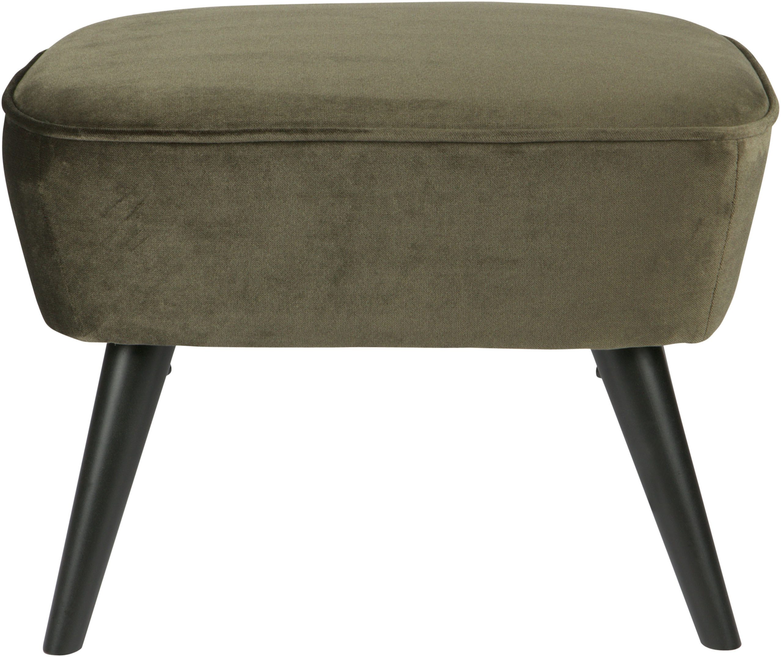 WOOOD Hocker Sara met veloursstof bekleed, rechthoekige vorm, h 41 cm x b 56 cm