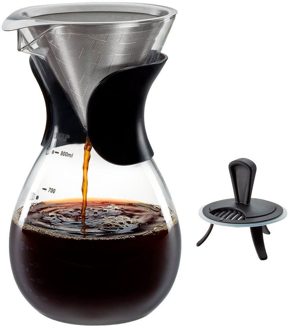 GEFU Cafetière BUTIO Roestvrij staalfilter, hittebestendig glas, 800 ml, compact ontwerp