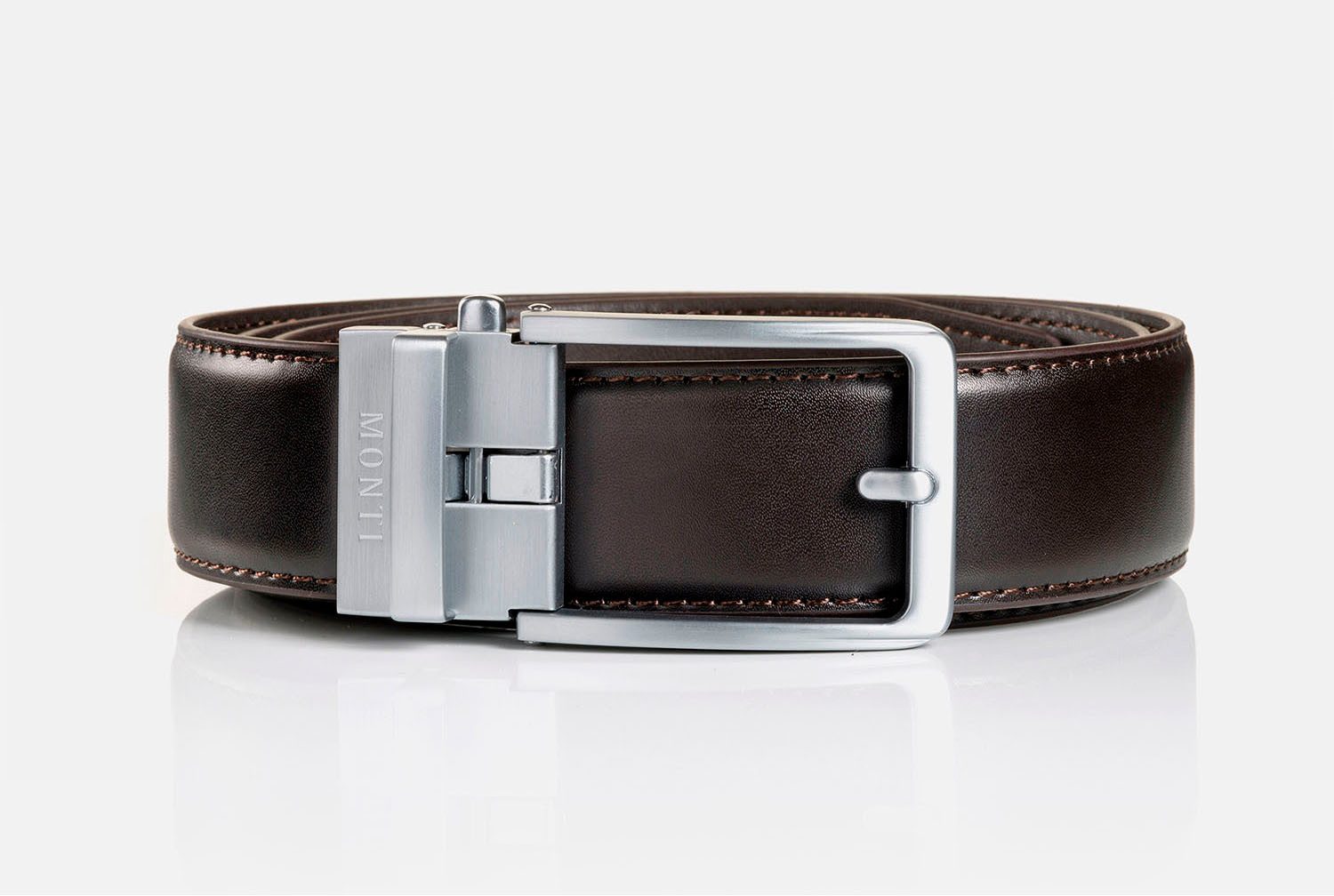 MONTI Leren riem 3,5 cm breed, klassiek-business, automatische sluiting - past altijd